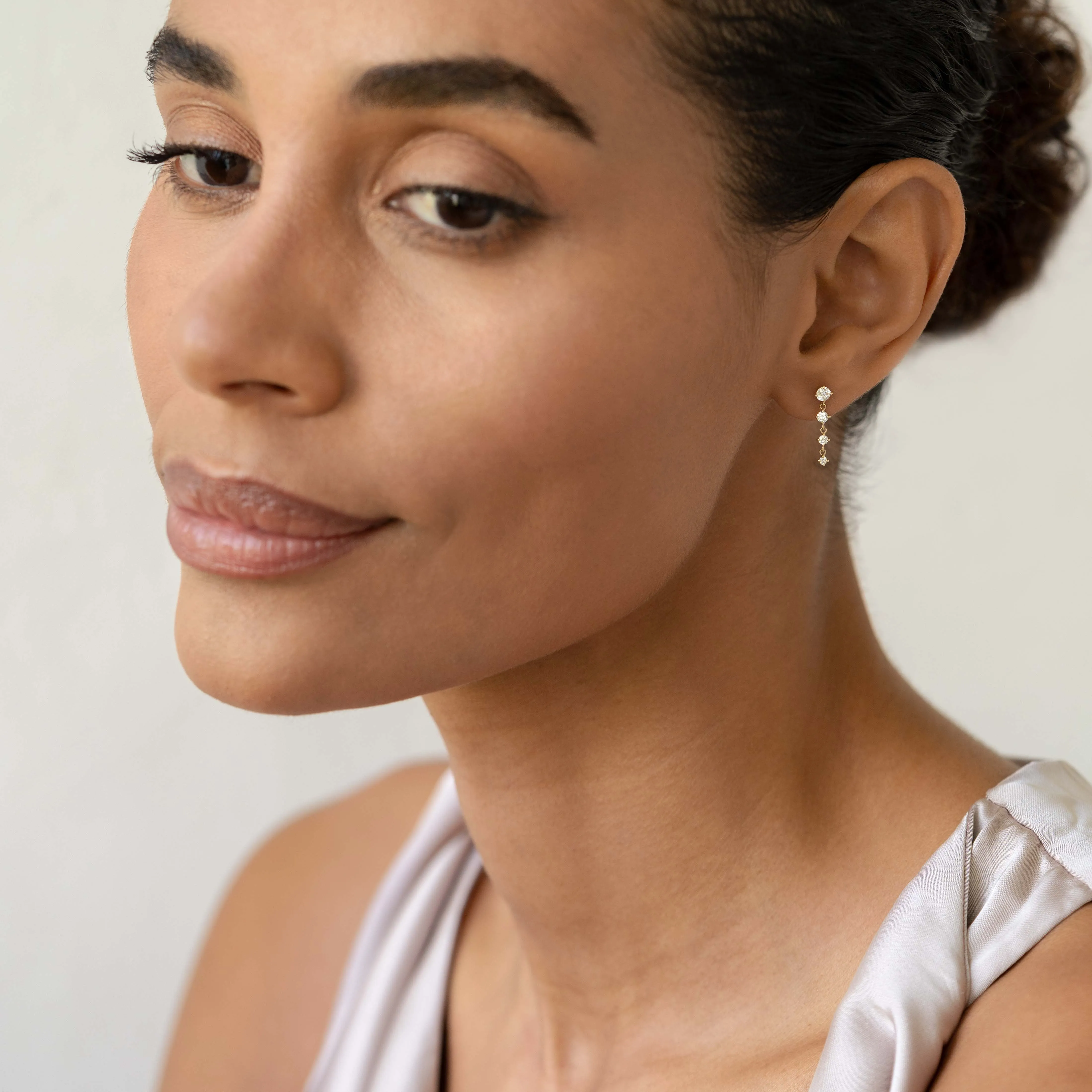 Diamond Drop Earrings 14k Gold - Helmi sold by Linjer product image thumbnail 5