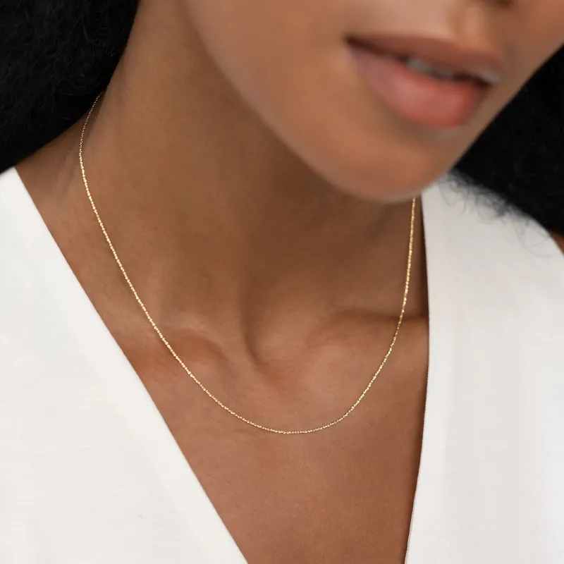 Tinsel Chain Necklace 14k Gold - Embla sold by Linjer