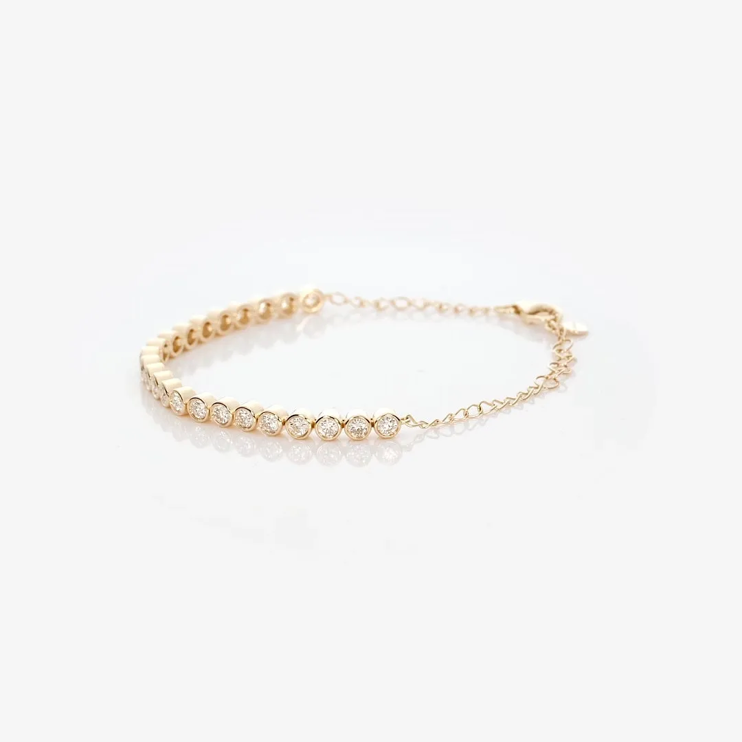 Half Diamond Tennis Bracelet 14k Yellow Gold (1.8 - 2.0 ct tw) sold by Linjer product image thumbnail 2