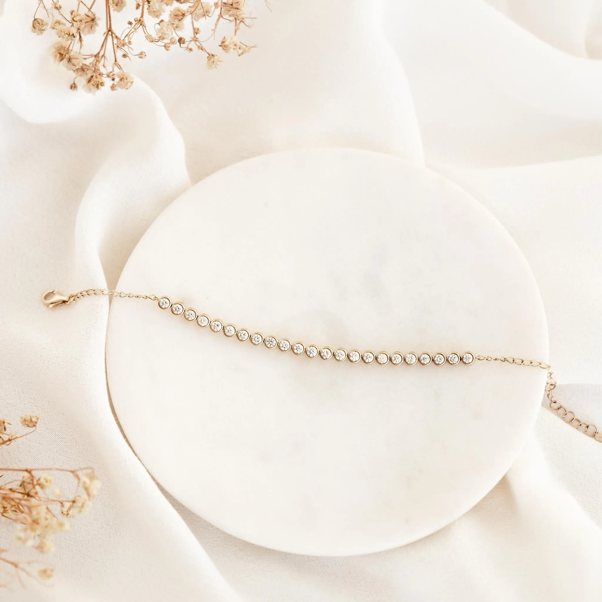 Half Diamond Tennis Bracelet 14k Yellow Gold (1.8 - 2.0 ct tw) sold by Linjer product image thumbnail 3