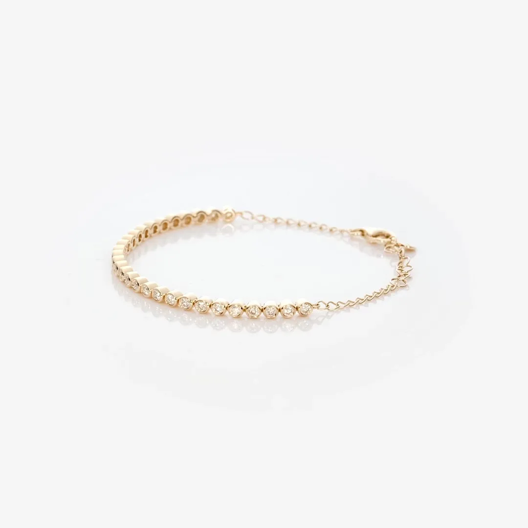 Half Diamond Tennis Bracelet 14k Yellow Gold (0.9 - 1.0 ct tw) sold by Linjer product image thumbnail 2