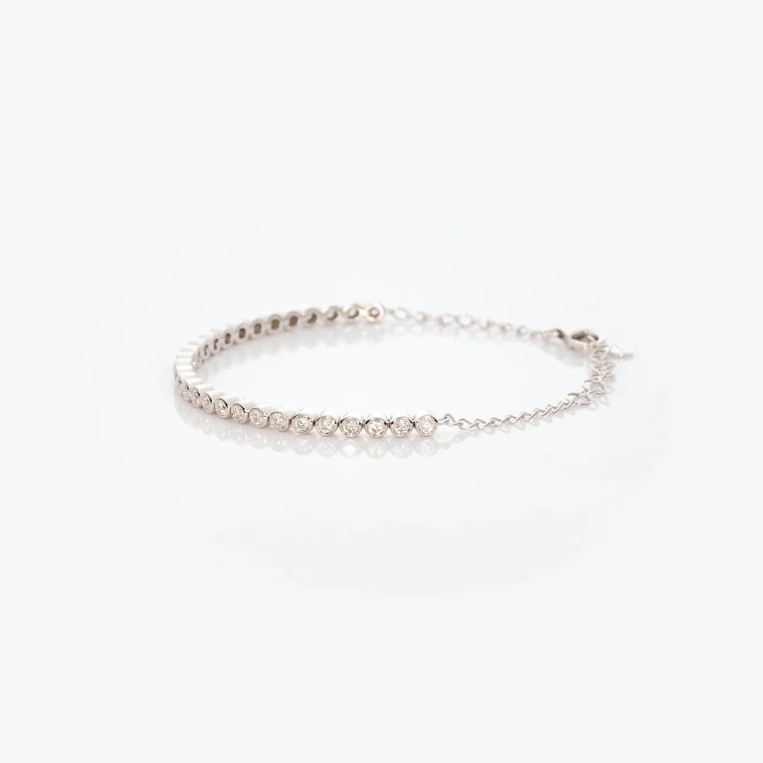 Half Diamond Tennis Bracelet 14k White Gold (0.9 - 1.0 ct tw) sold by Linjer product image thumbnail 2