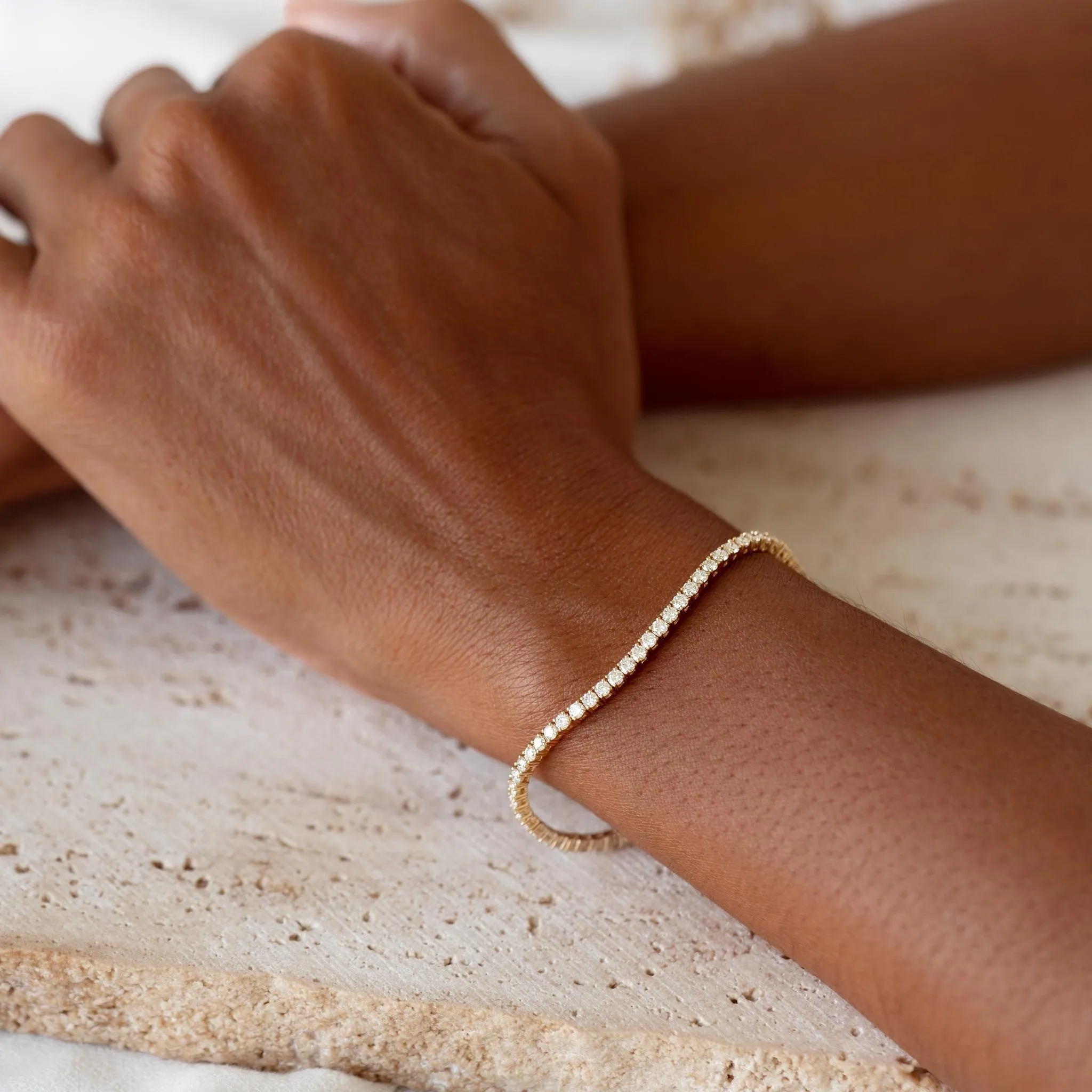 Diamond Tennis Bracelet 14k Yellow Gold (2.9 - 3.0 ct tw, 7 inches) sold by Linjer