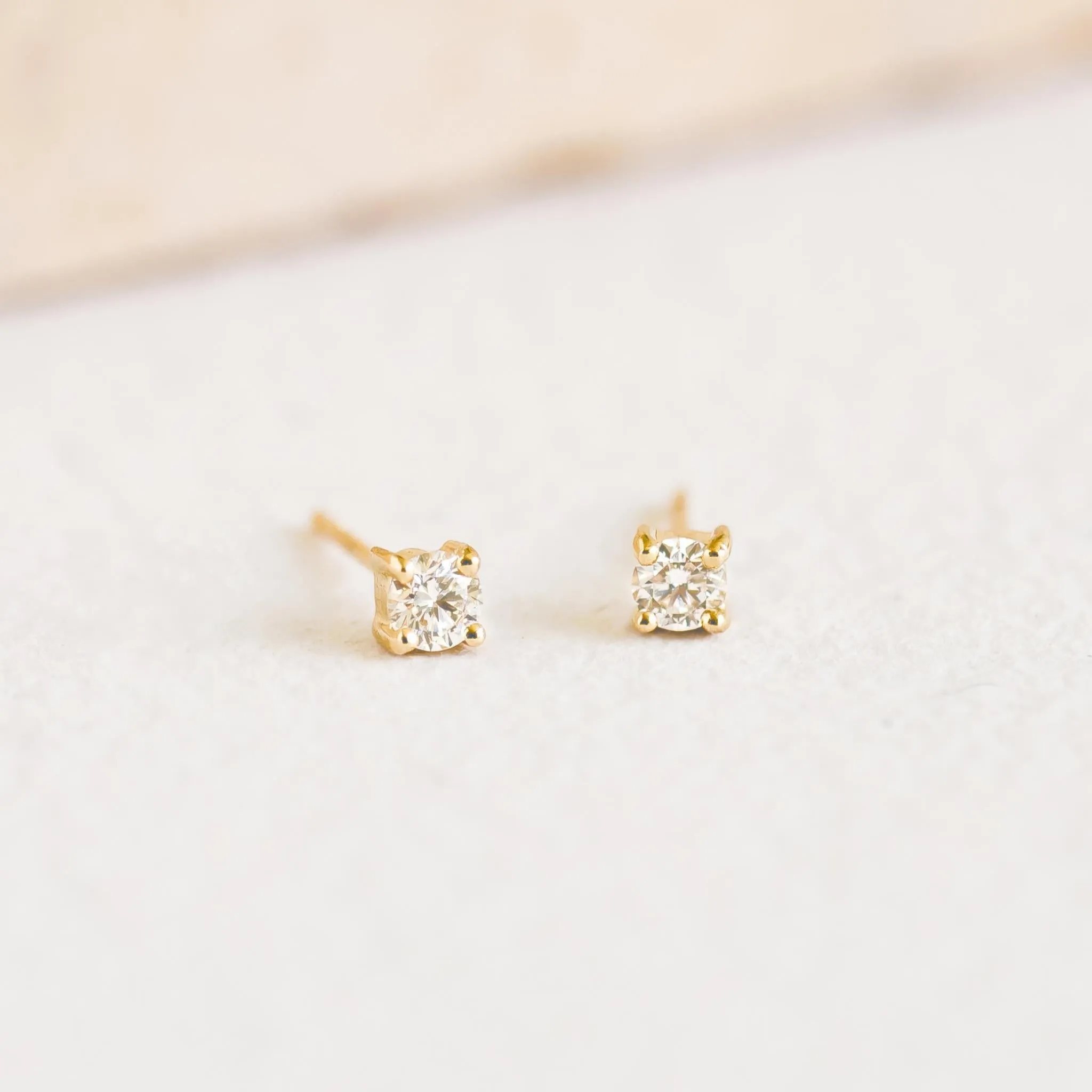 14k Yellow Gold Diamond Stud Earrings 3mm - Aria sold by Linjer product image thumbnail 2