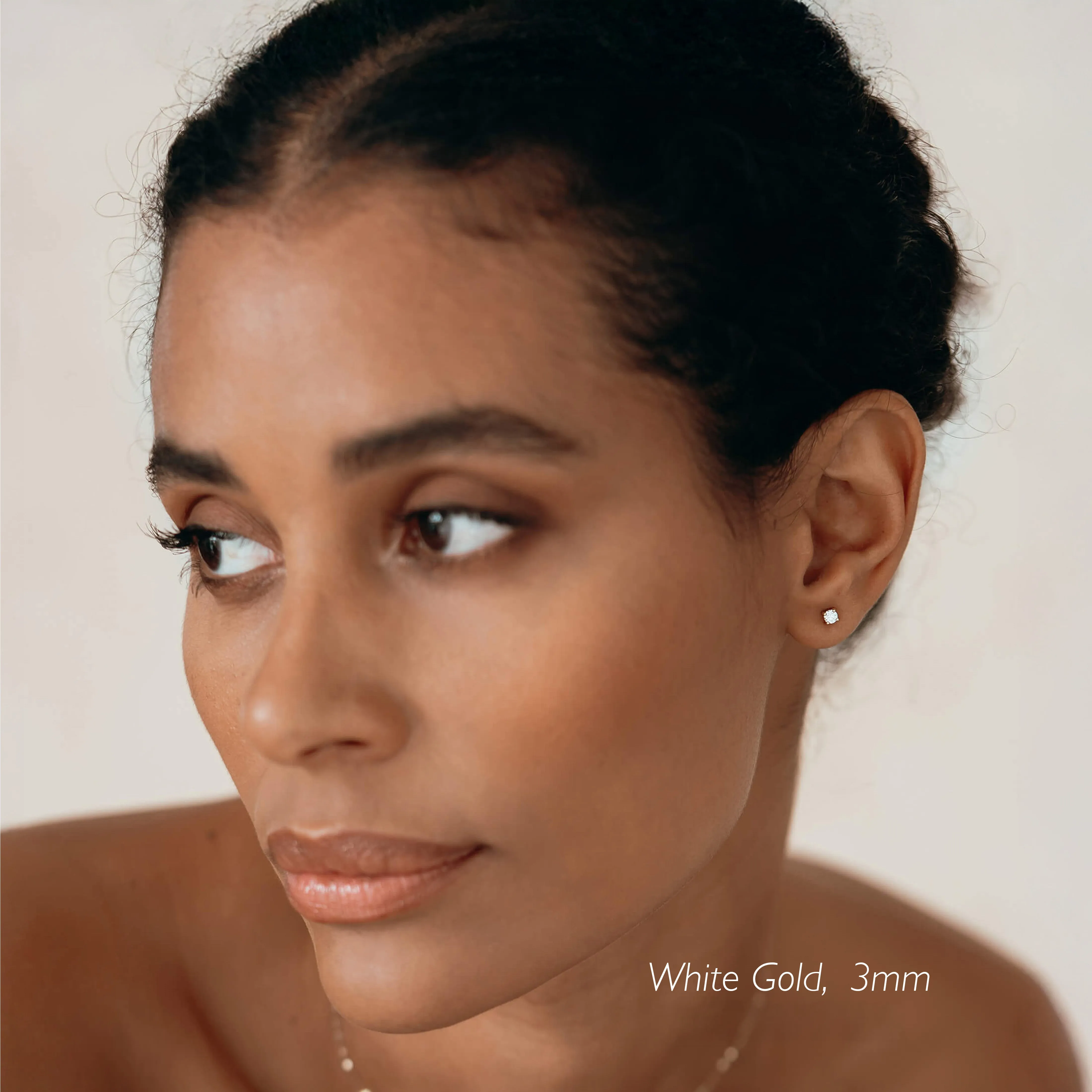 14k Yellow Gold Diamond Stud Earrings 3mm - Aria sold by Linjer product image thumbnail 5