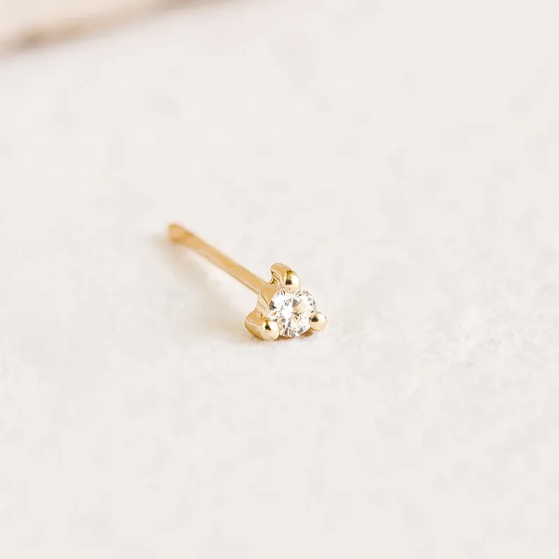14k Yellow Gold Diamond Stud Earring 2mm - Aria (Single) sold by Linjer