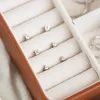 14k White Gold Diamond Stud Earrings 2mm - Aria sold by Linjer