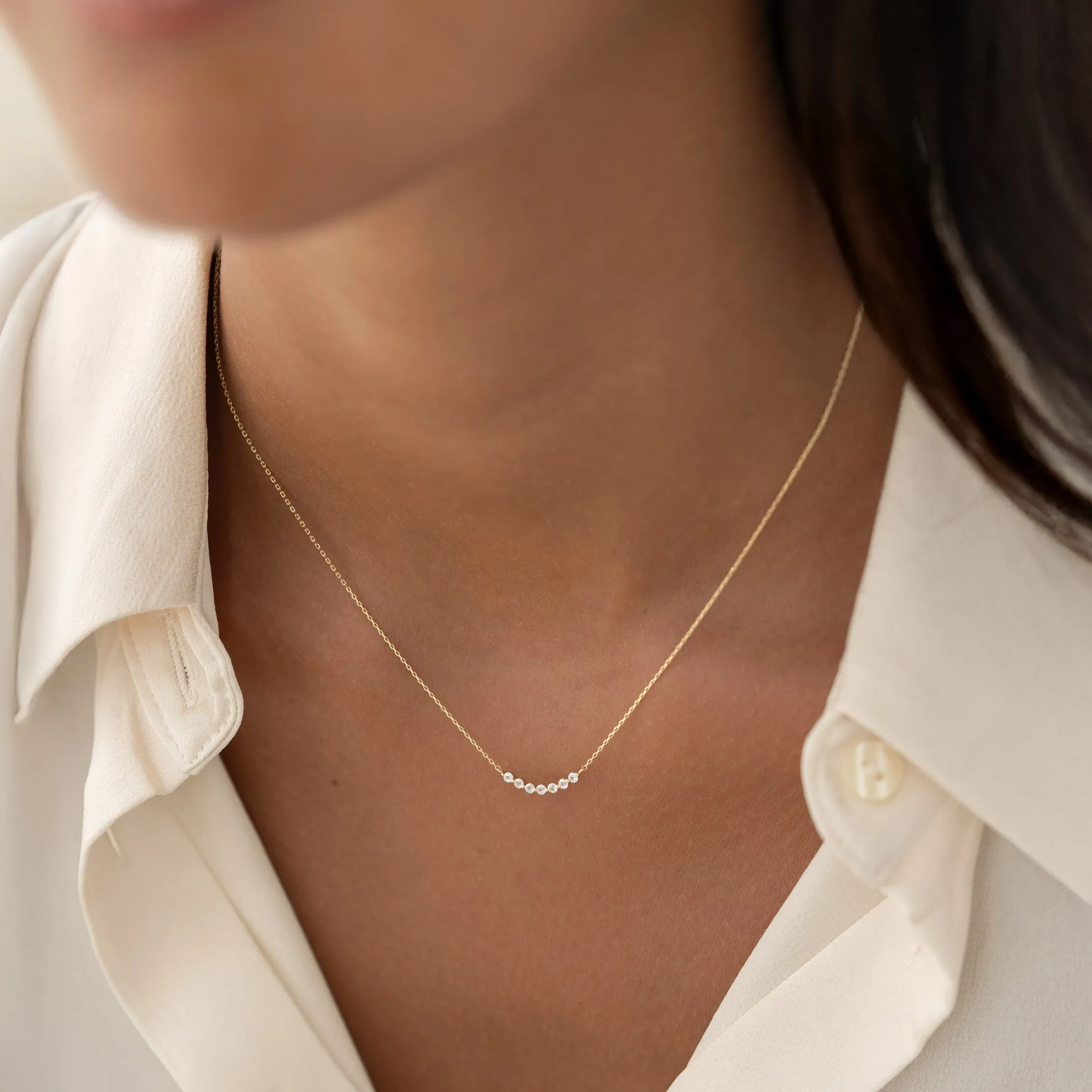 April Birthstone Necklace 14k Gold - Diamond sold by Linjer product image thumbnail 2