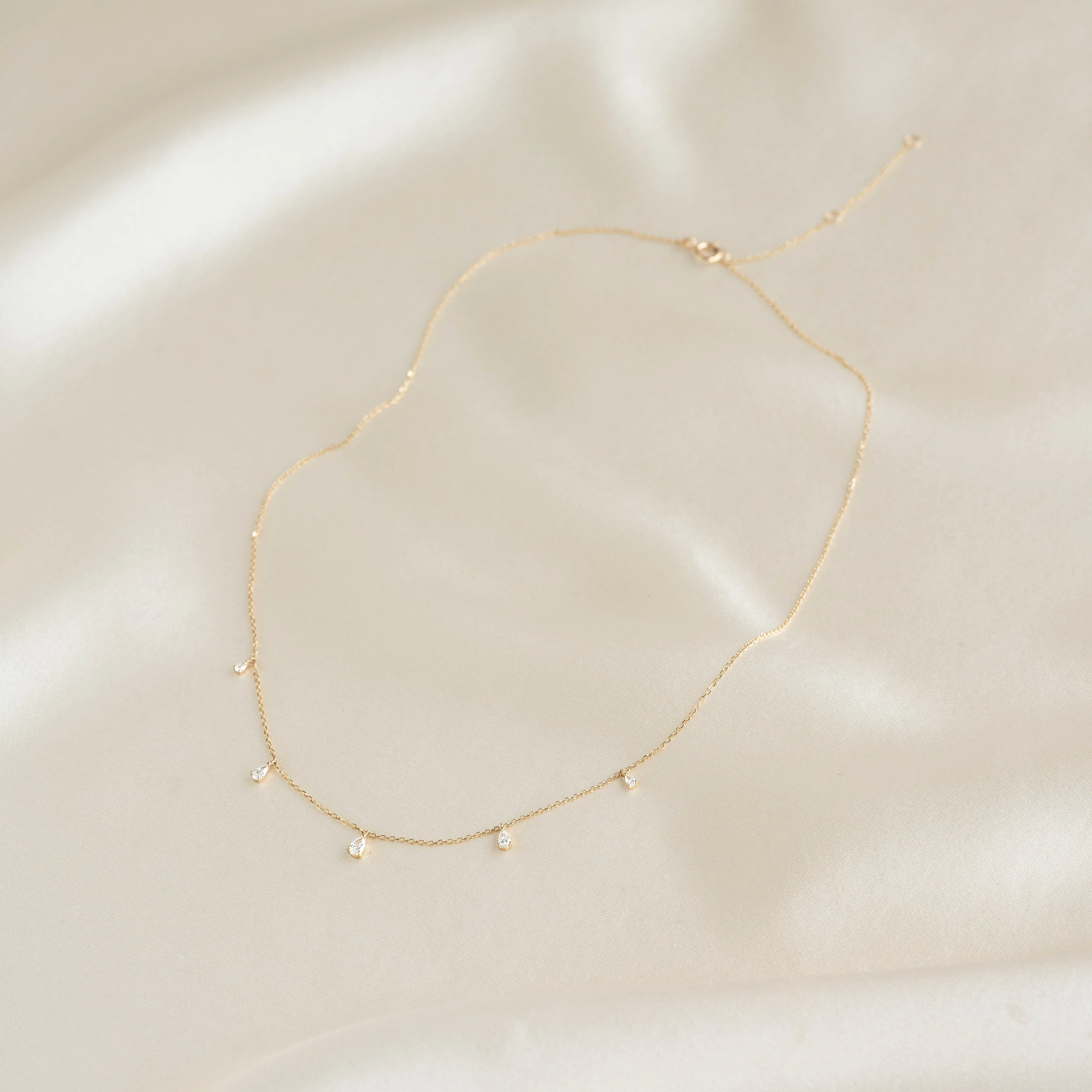 Pear Cut Diamond Pendant Necklace 14k Gold - Sylvie sold by Linjer product image thumbnail 3