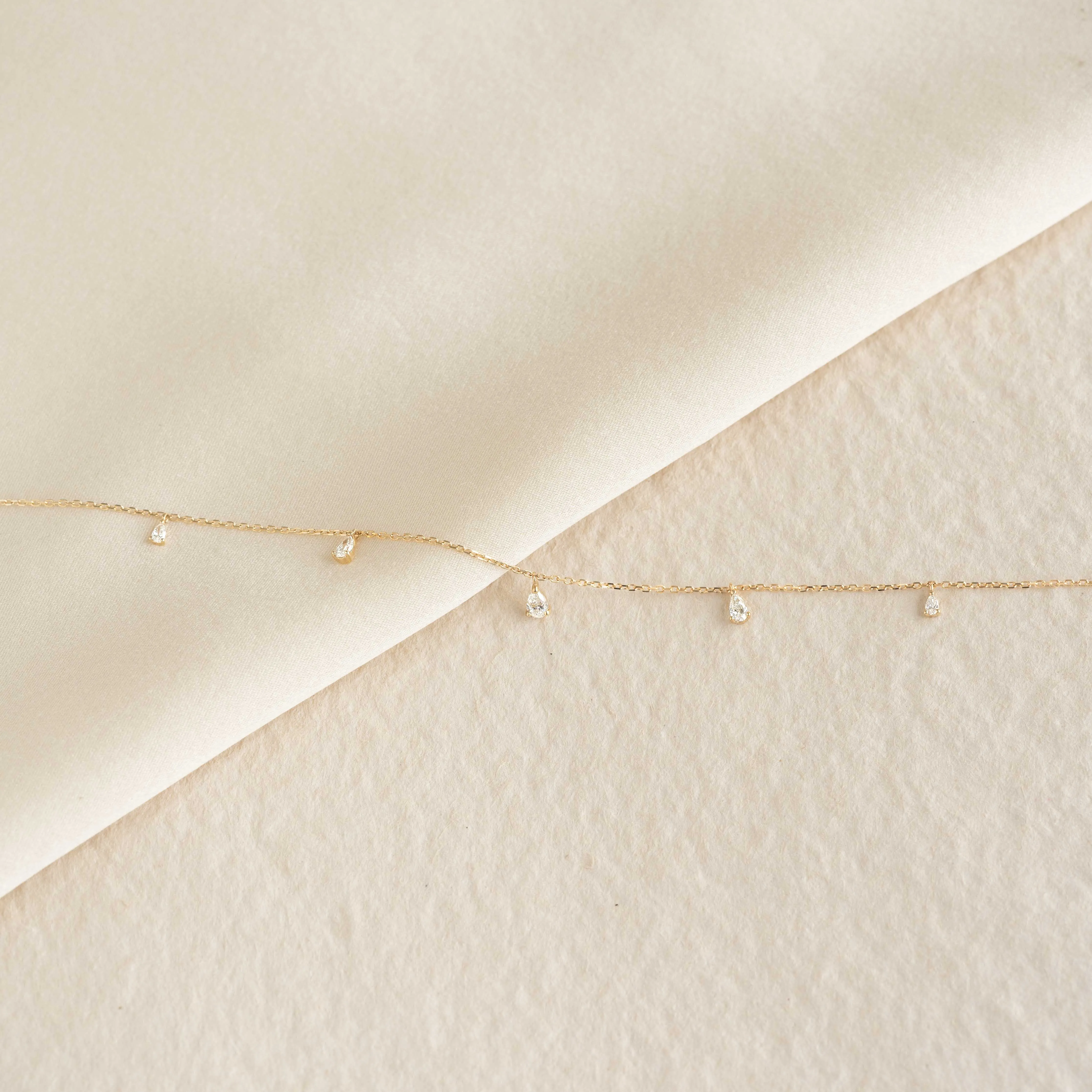 Pear Cut Diamond Pendant Necklace 14k Gold - Sylvie sold by Linjer product image thumbnail 2