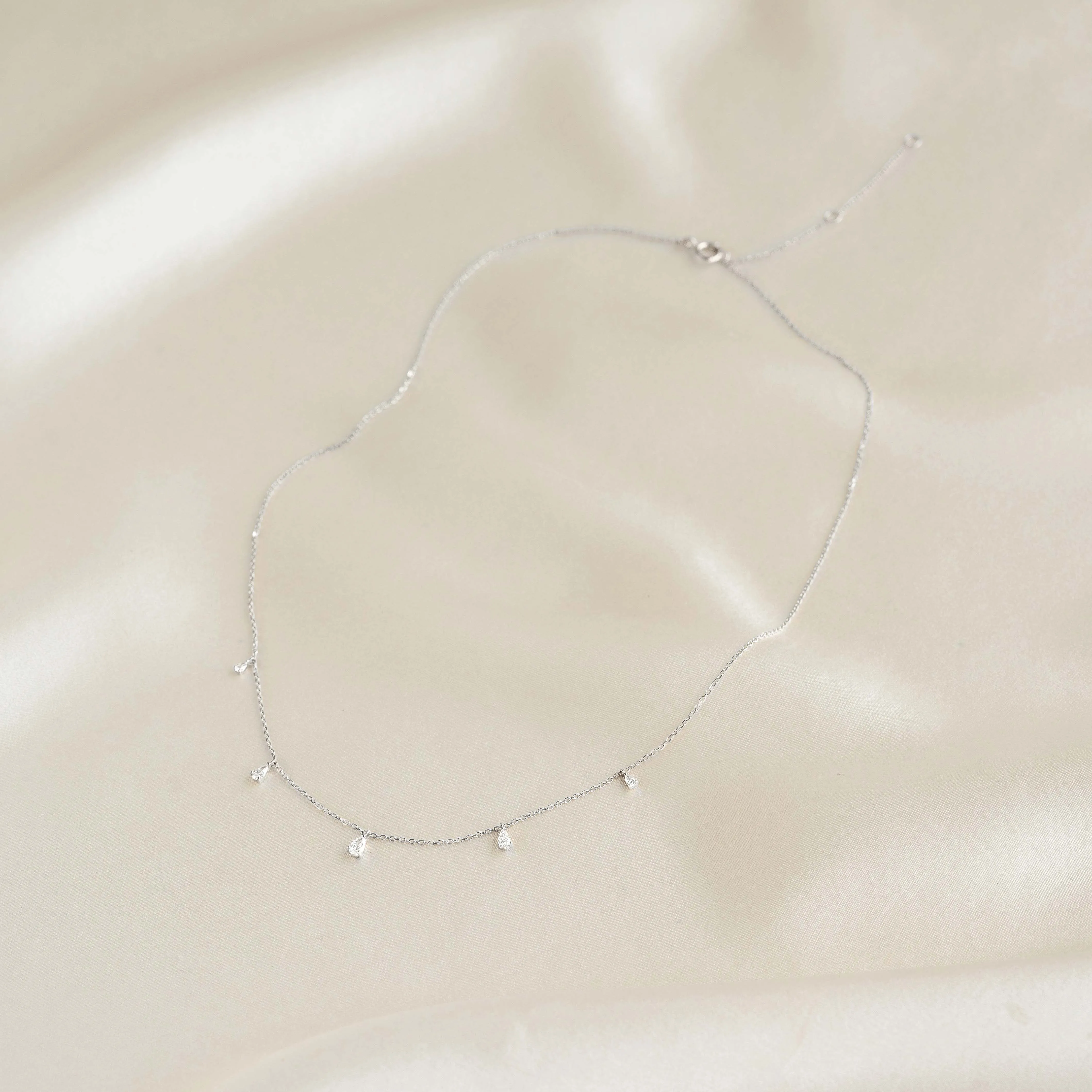 Pear Cut Diamond Pendant Necklace White Gold - Sylvie sold by Linjer product image thumbnail 3