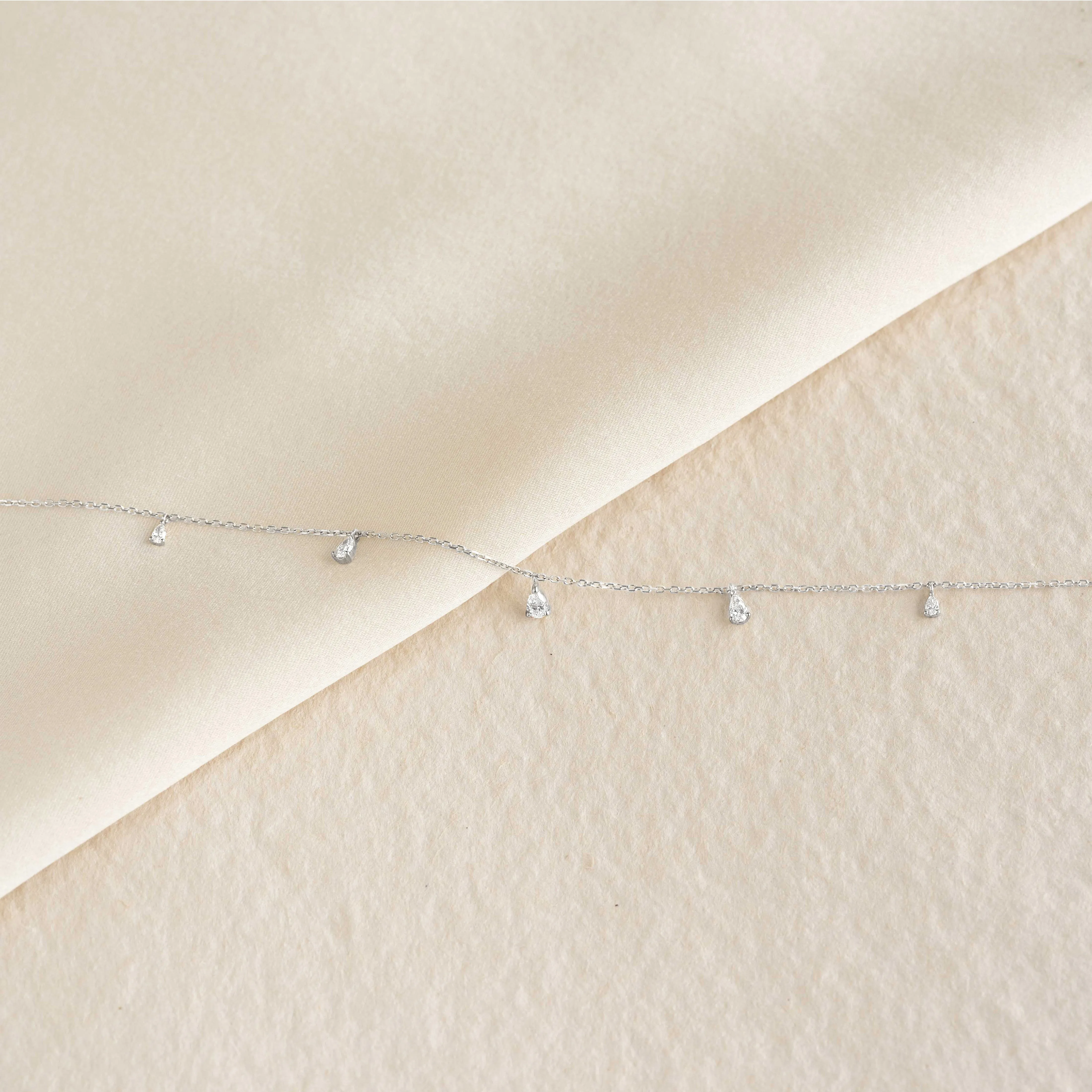 Pear Cut Diamond Pendant Necklace White Gold - Sylvie sold by Linjer product image thumbnail 2