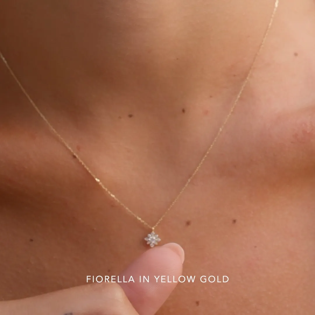 Flower Diamond Pendant Necklace White Gold - Fiorella sold by Linjer product image thumbnail 4