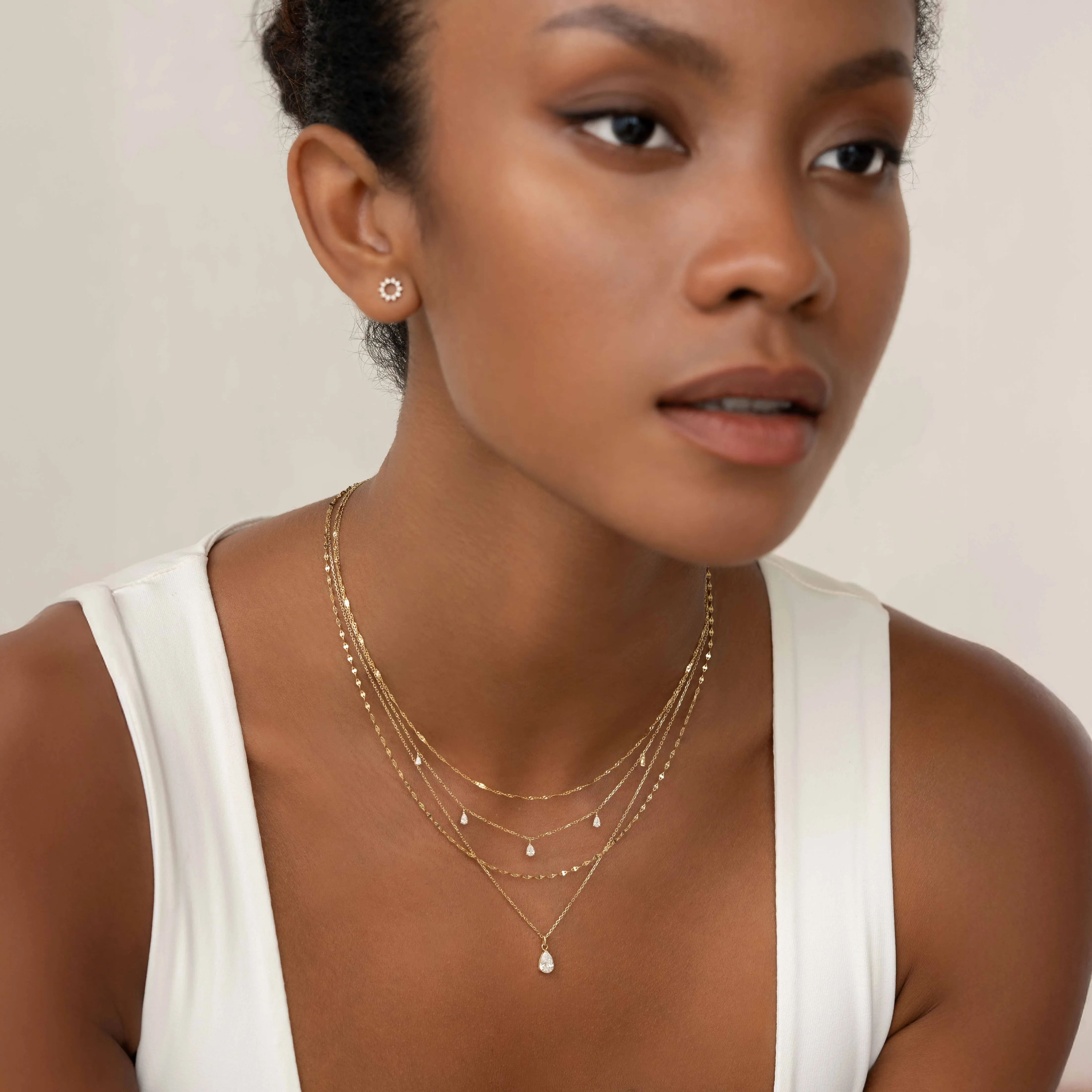 Pear Cut Diamond Pendant Necklace 14k Gold - Oline sold by Linjer product image thumbnail 3