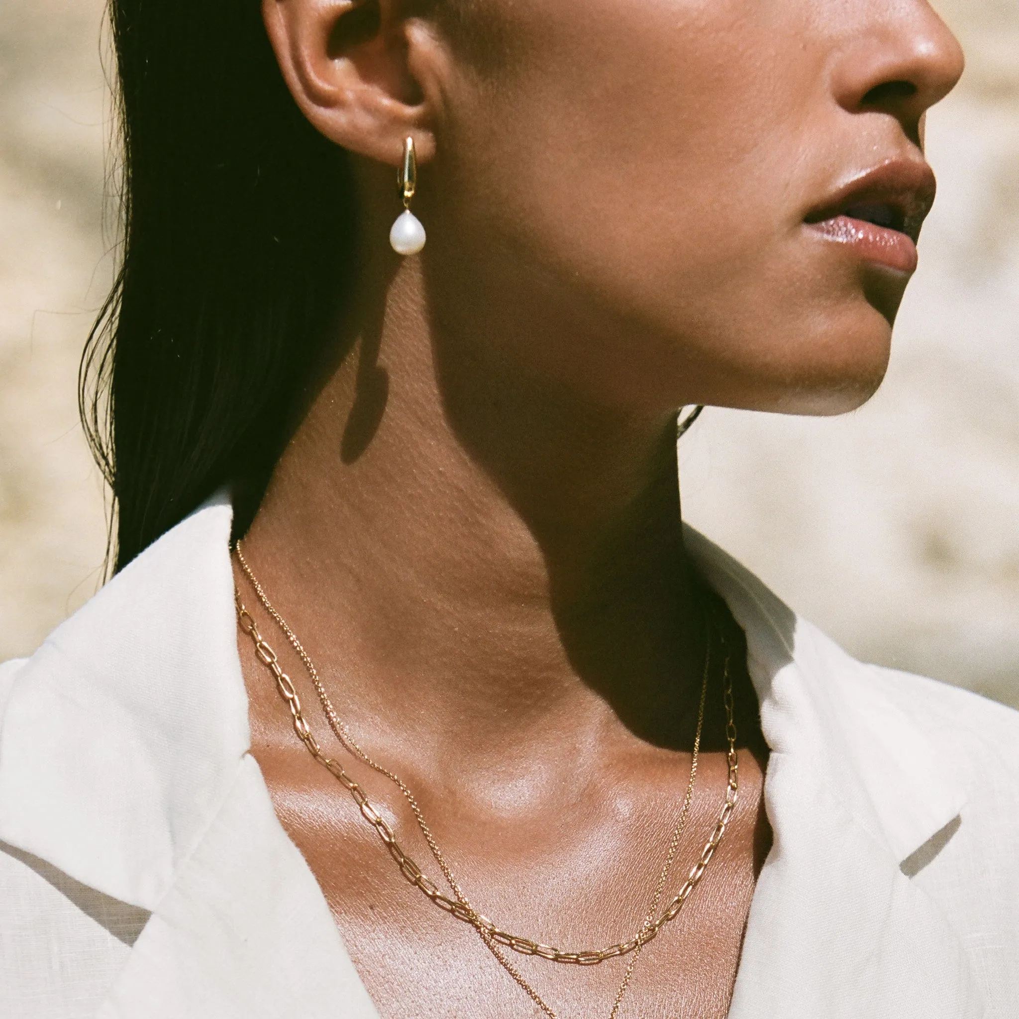 Pearl Drop Hoop Earrings - Maeve sold by Linjer product image thumbnail 5