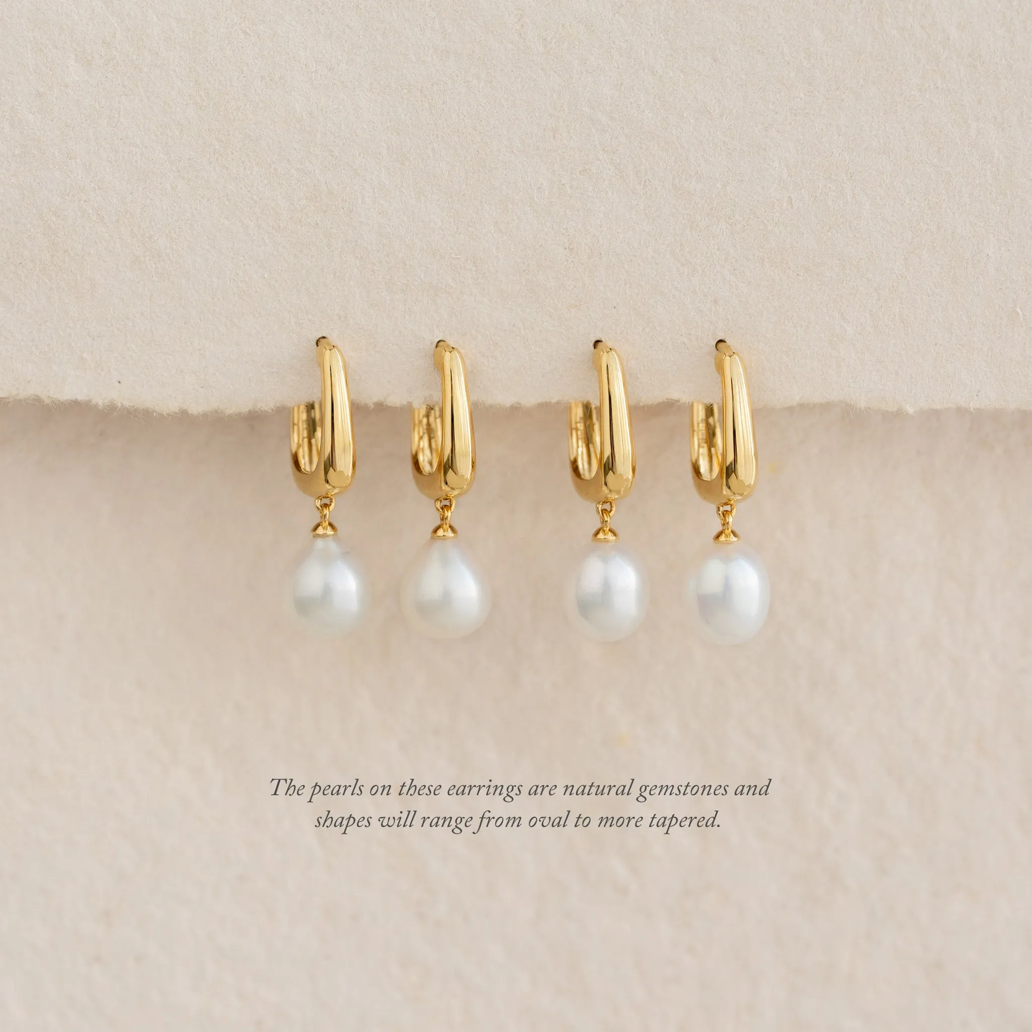 Pearl Drop Hoop Earrings - Maeve sold by Linjer product image thumbnail 3