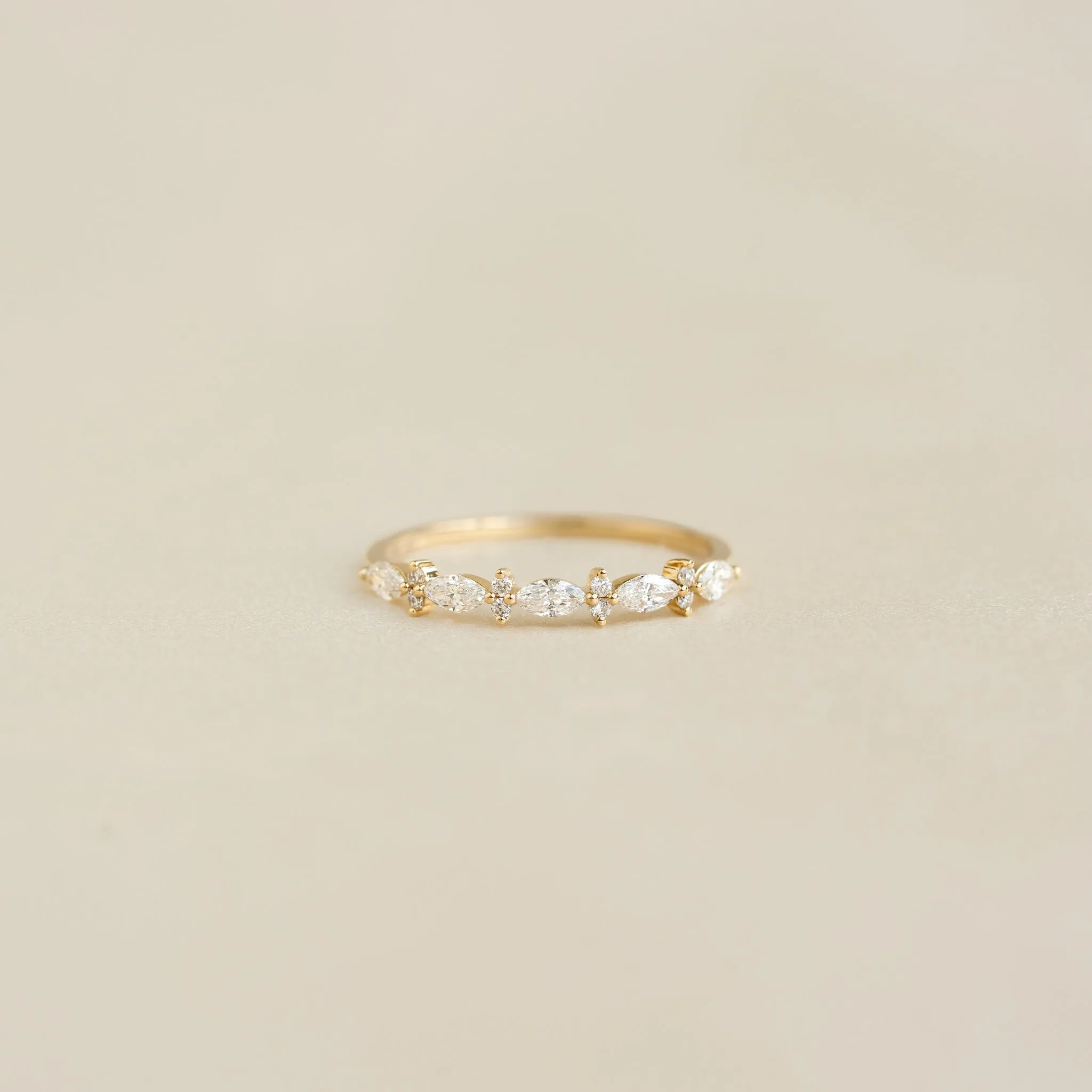 Marquise and Round Diamond Ring - Aurelia sold by Linjer