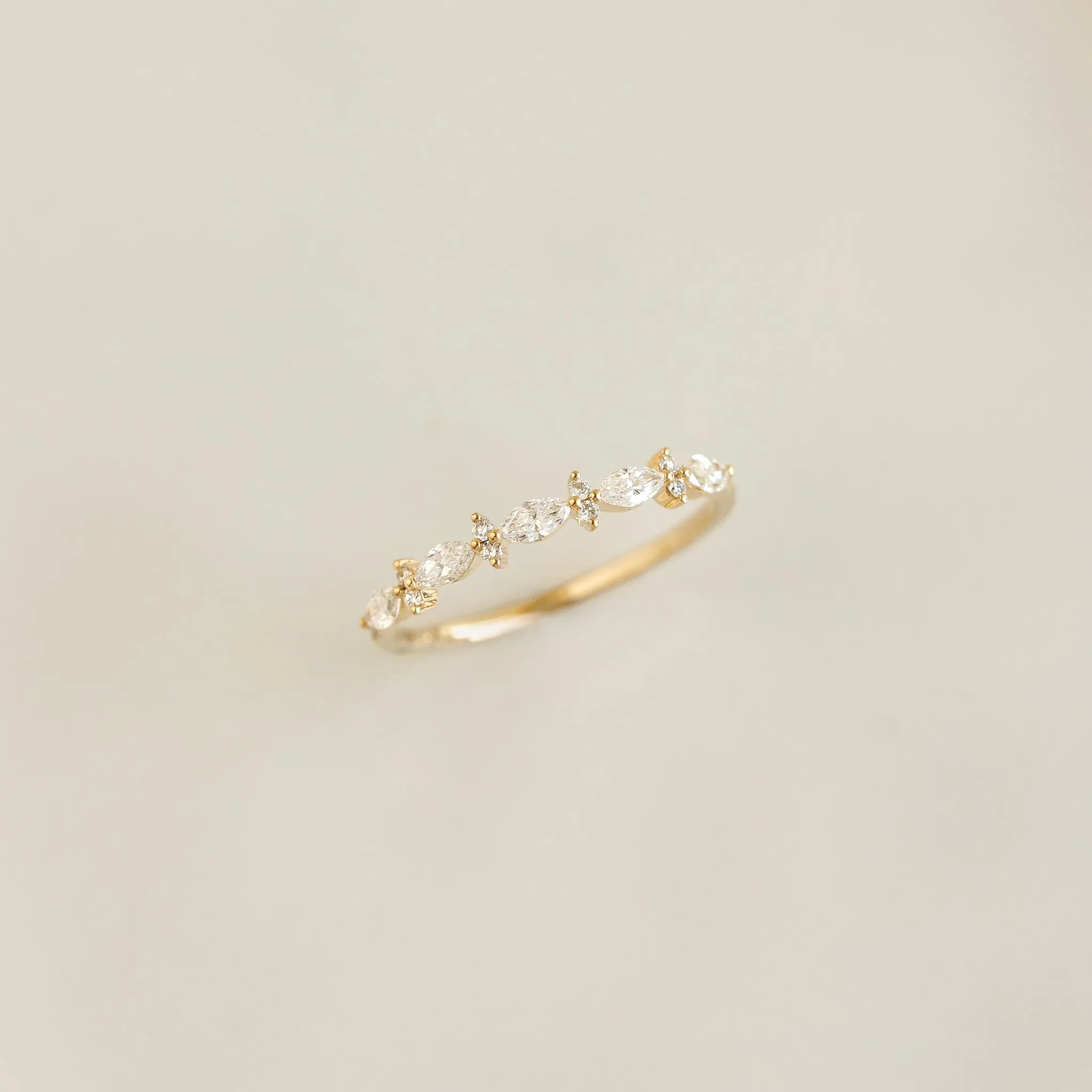 Marquise and Round Diamond Ring - Aurelia sold by Linjer product image thumbnail 5