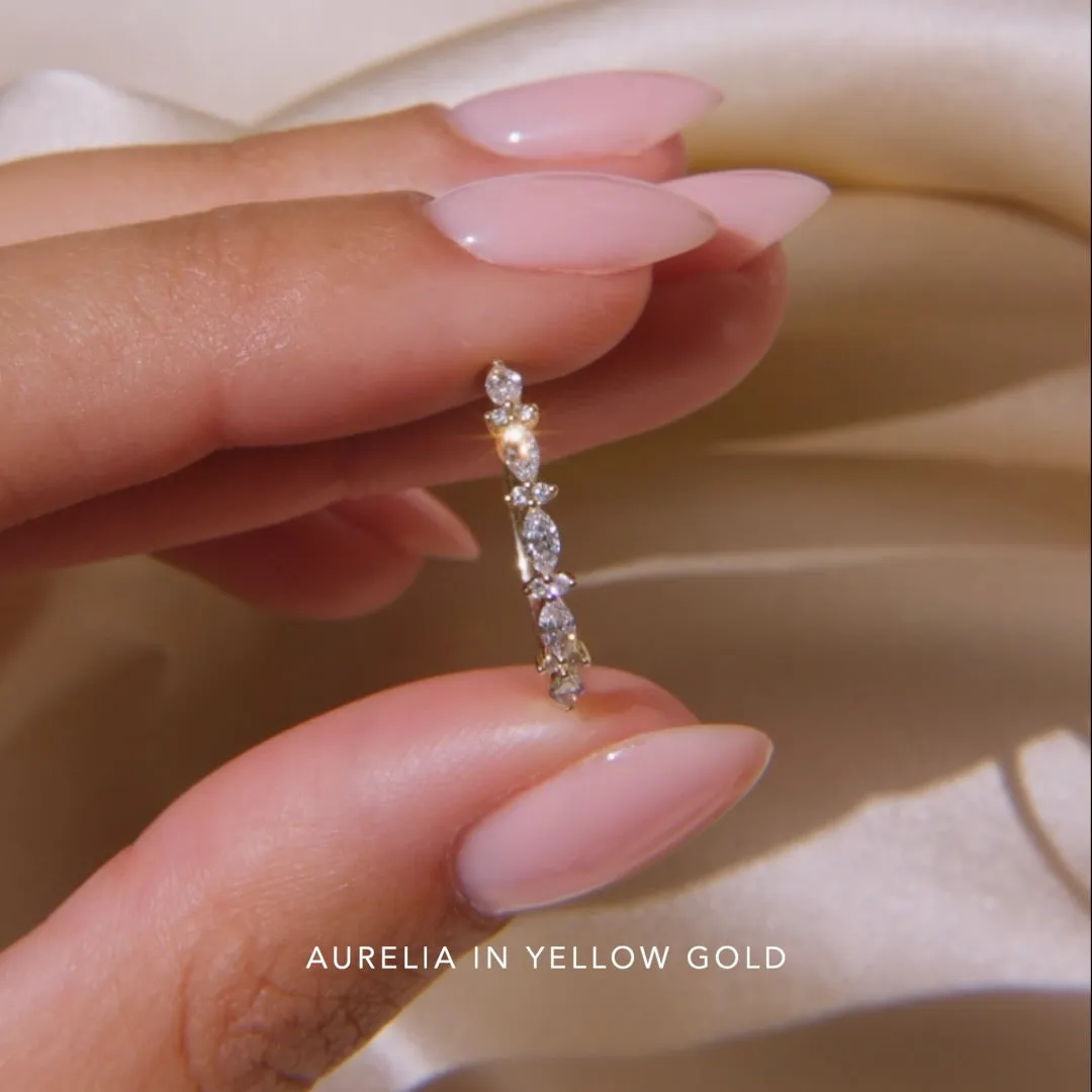 Marquise and Round Diamond Ring White Gold - Aurelia sold by Linjer product image thumbnail 4