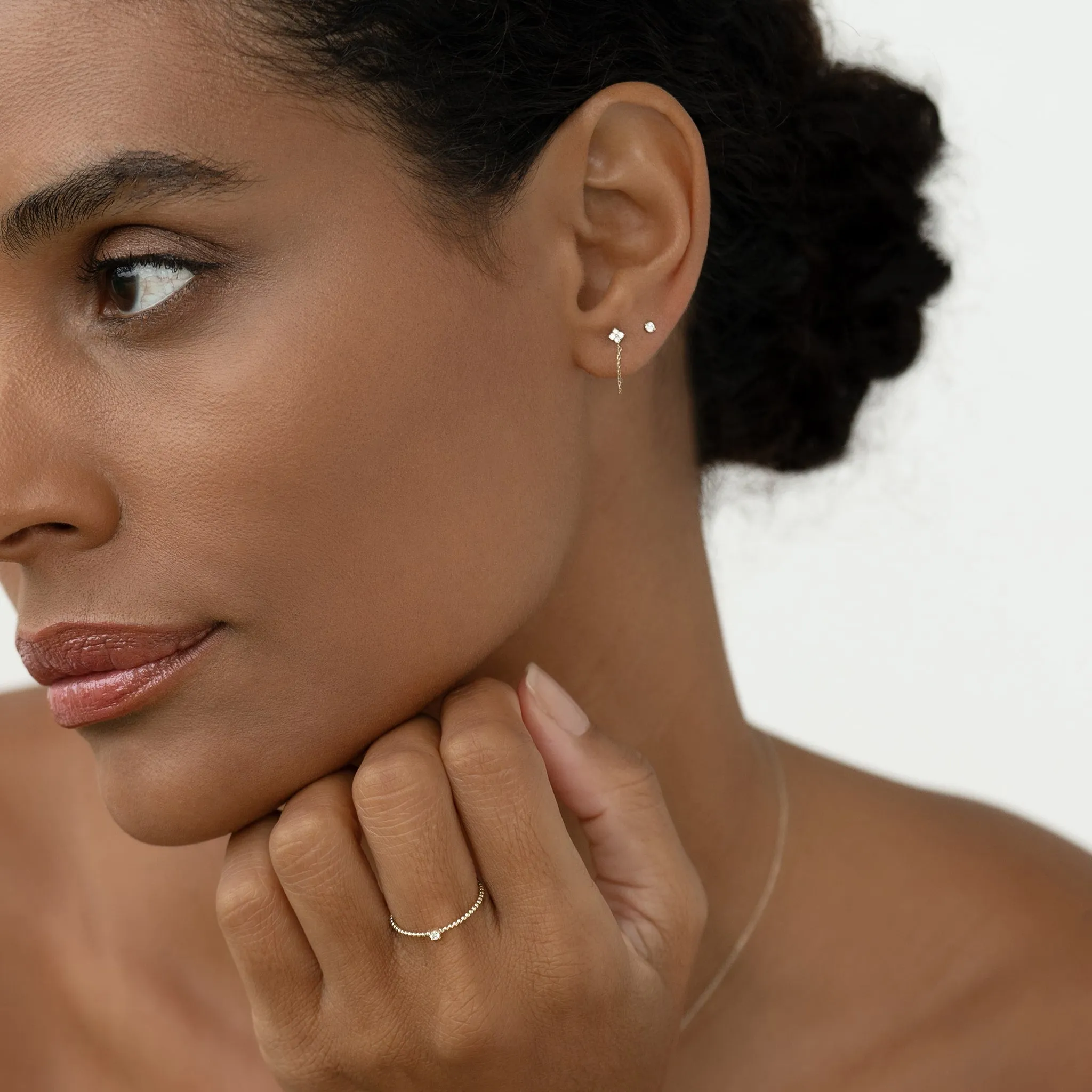 Diamond Chain Earrings White Gold - Alva sold by Linjer product image thumbnail 3