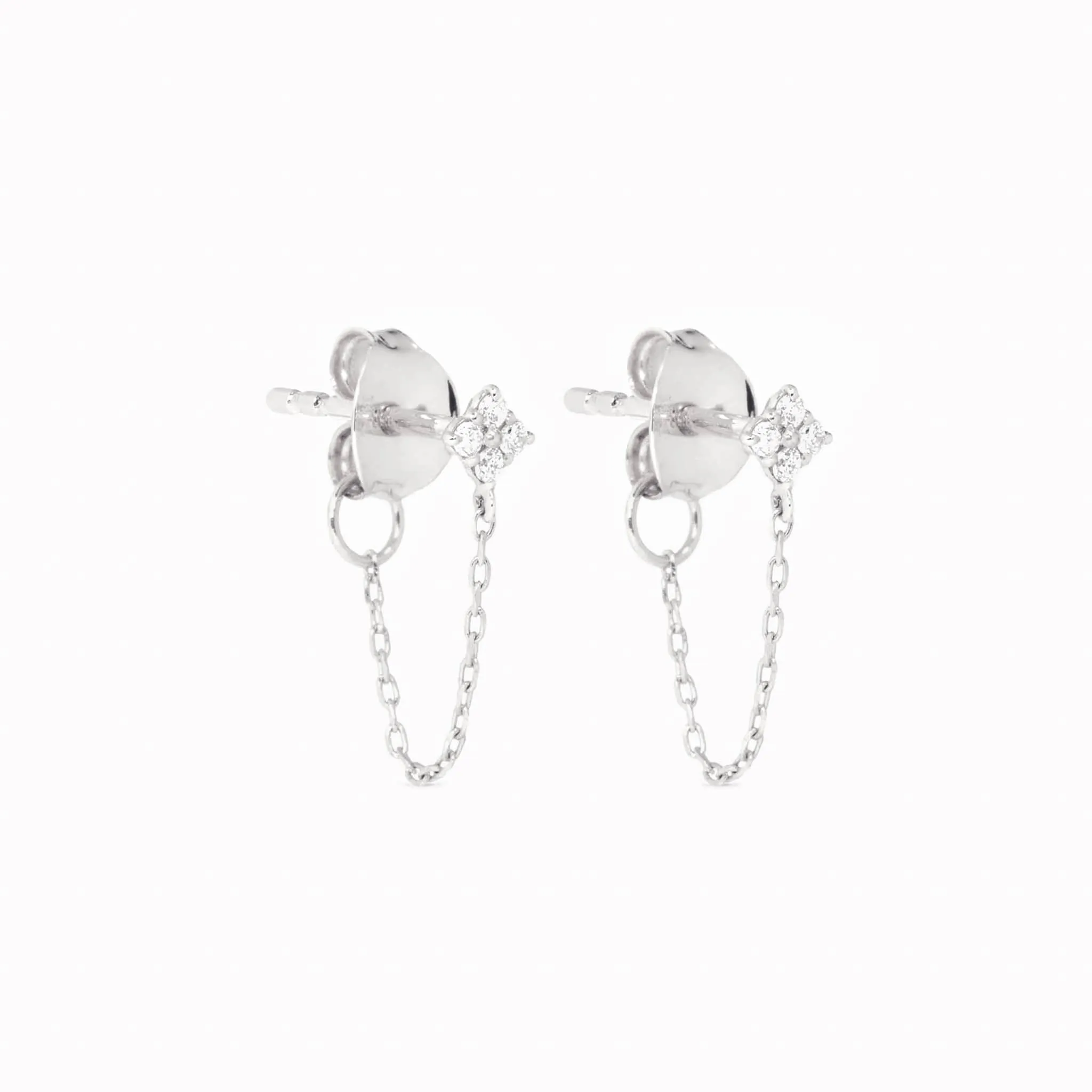 Diamond Chain Earrings White Gold - Alva sold by Linjer product image thumbnail 2