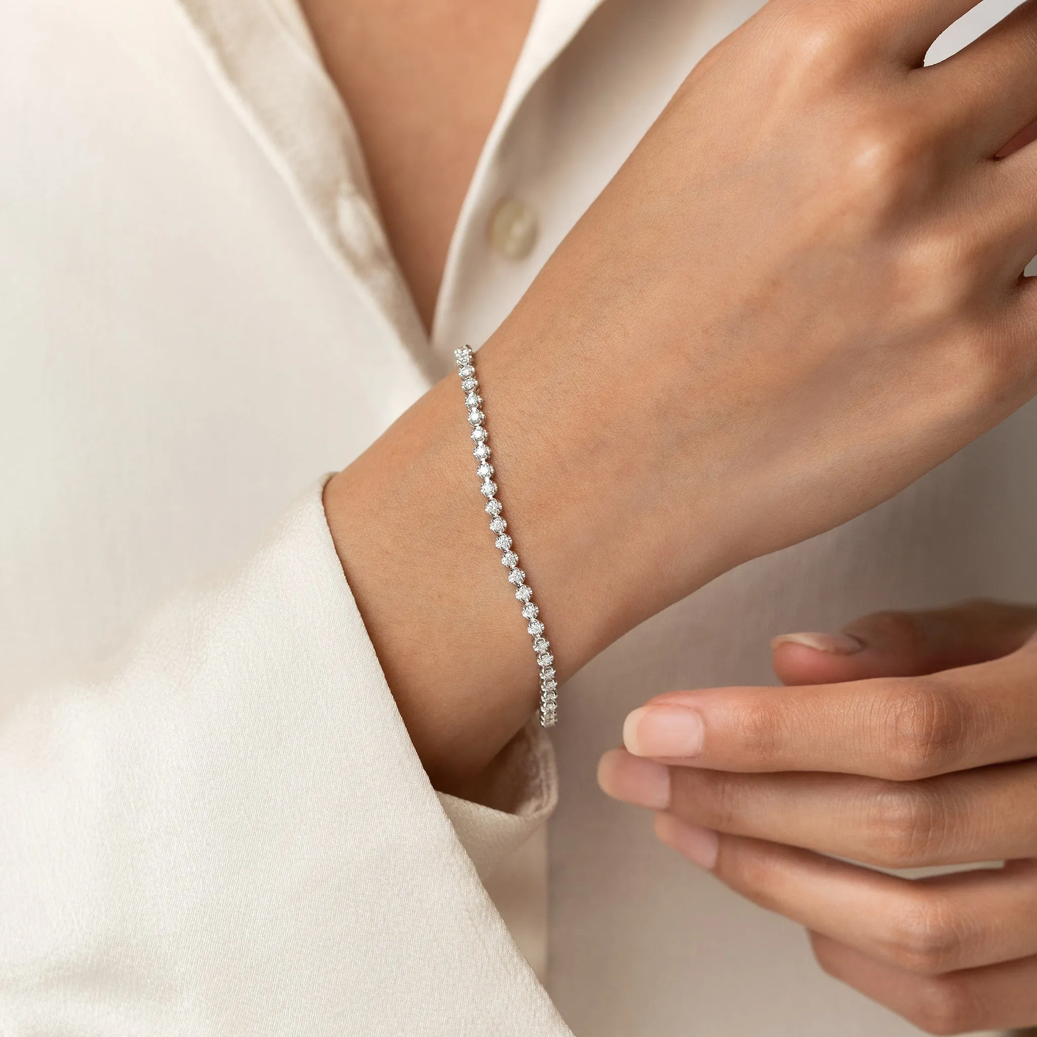 Diamond Tennis Bracelet White Gold (1.501 ct tw) - Mirella sold by Linjer product image thumbnail 5