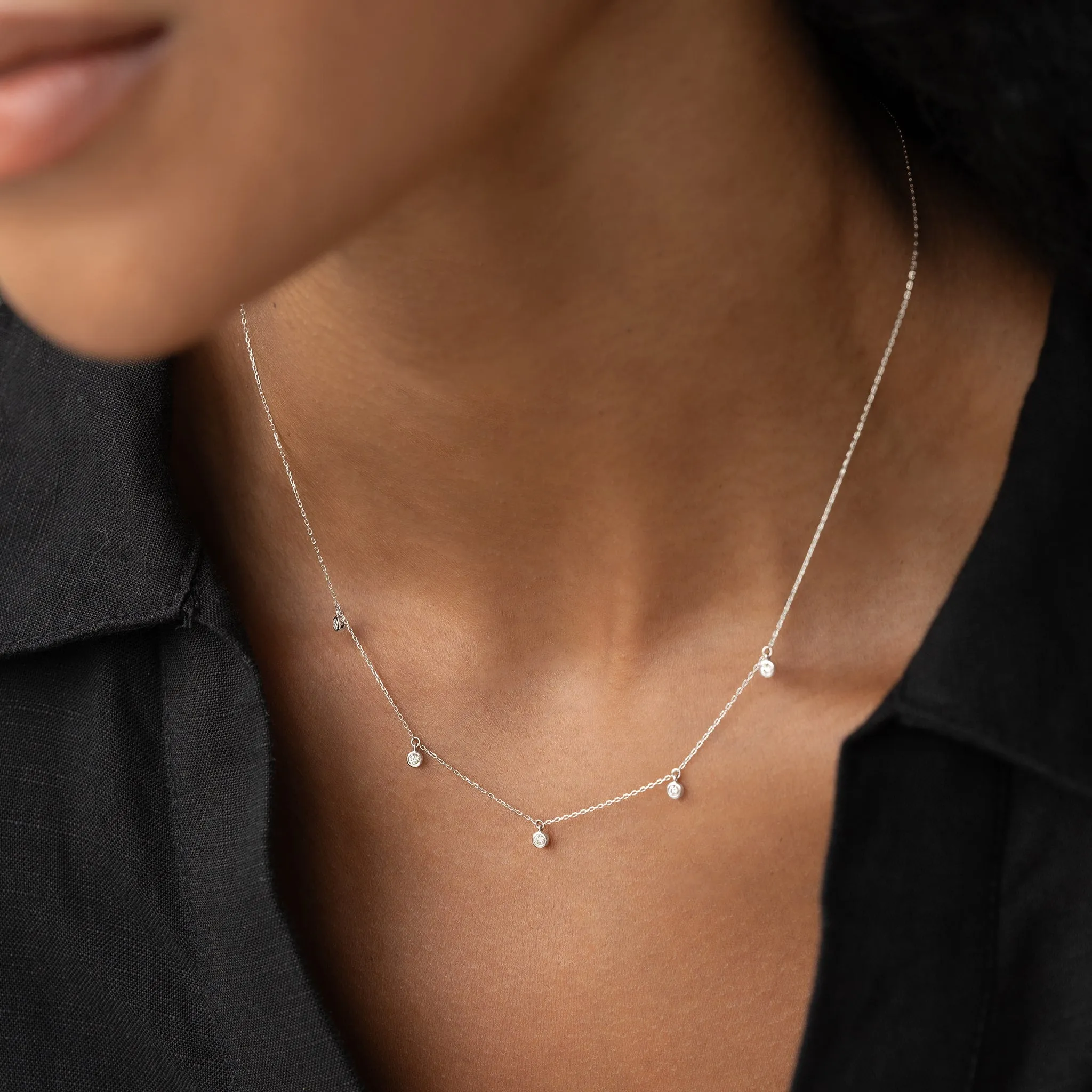 5-Diamond Necklace White Gold - Bette sold by Linjer product image thumbnail 3