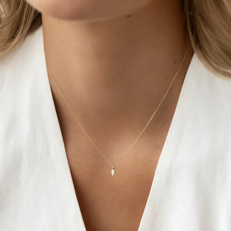 Marquise Diamond Necklace 14k Gold - Violetta sold by Linjer
