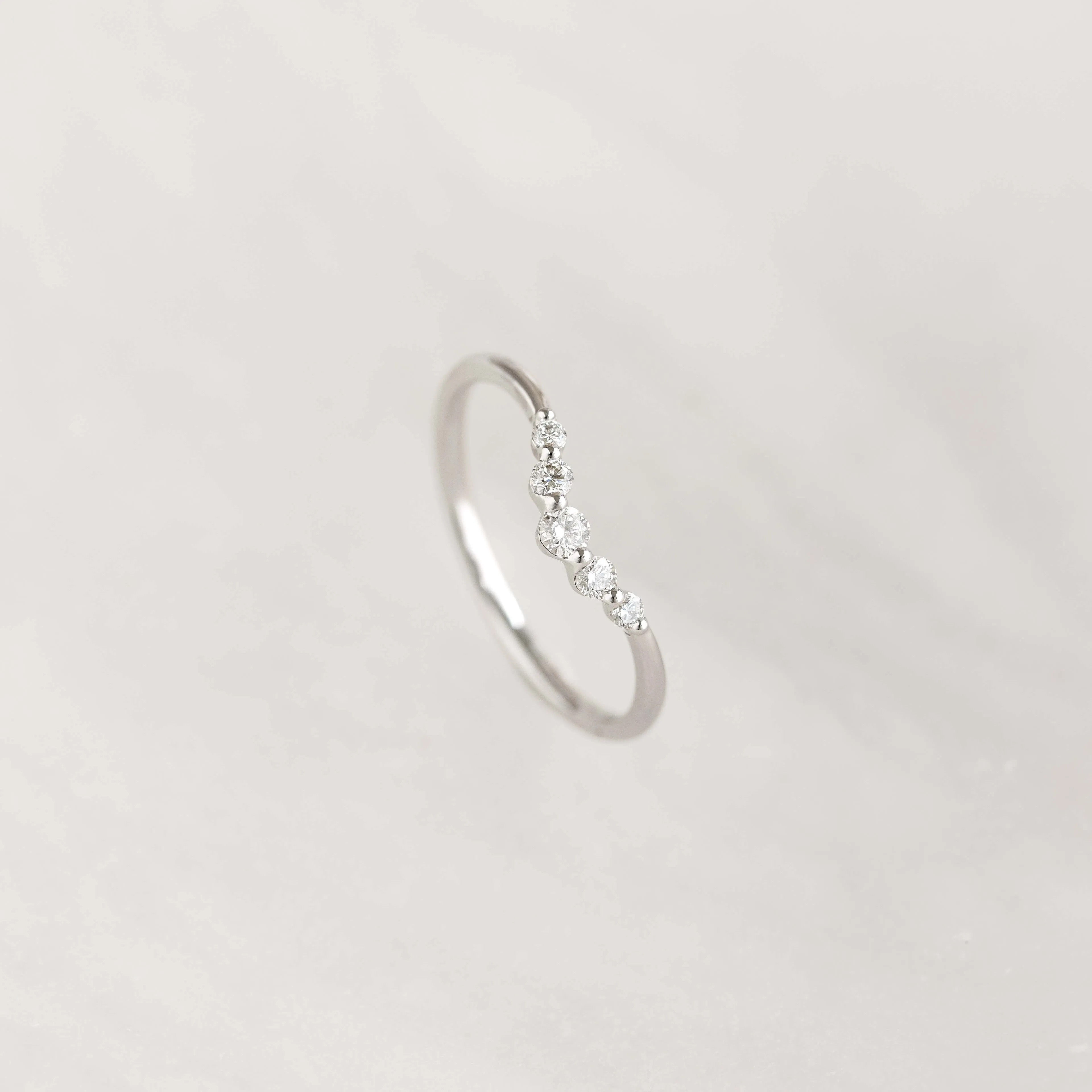 Graduated Diamond V Ring White Gold - Liora sold by Linjer product image thumbnail 4