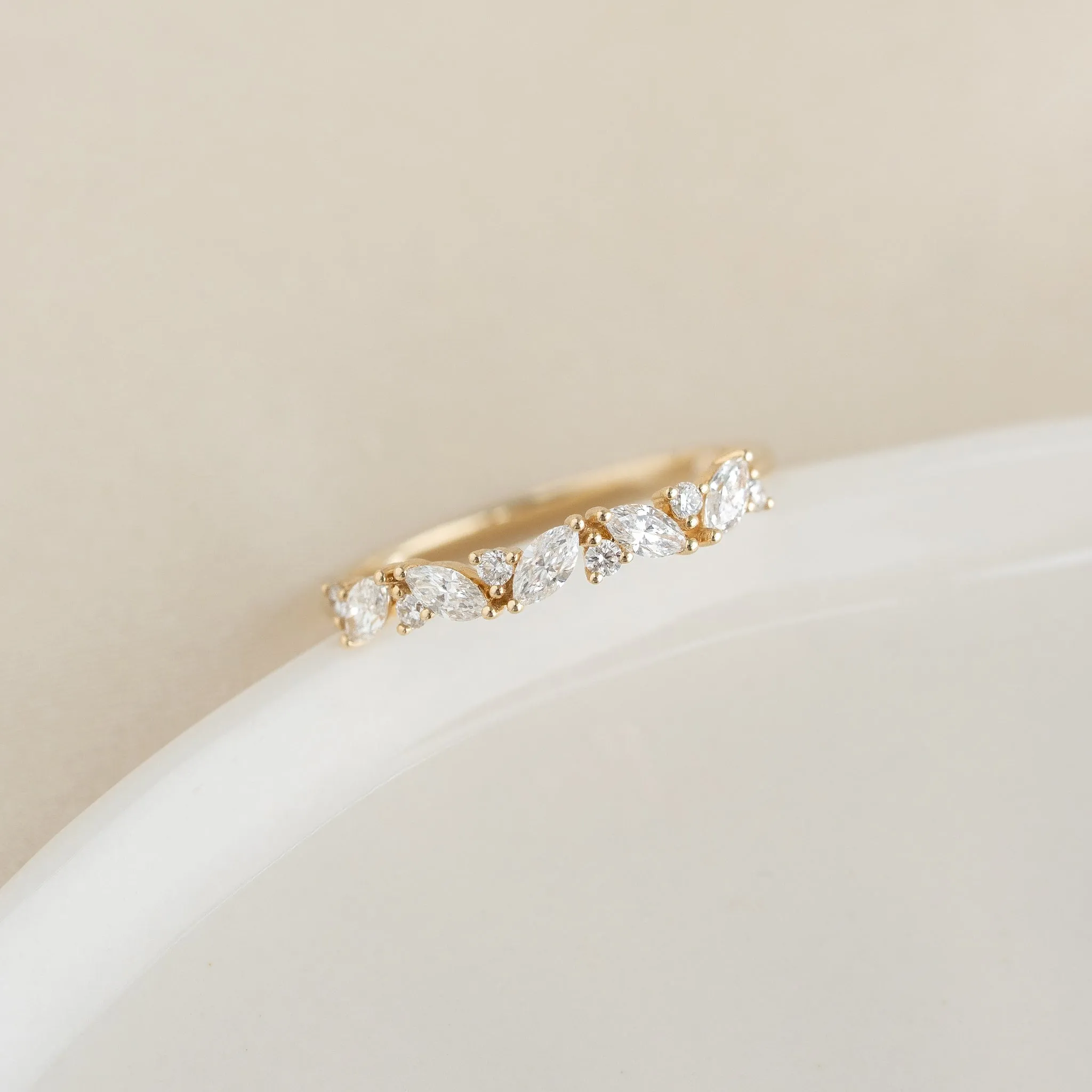 Marquise and Round Diamond Ring 14k Gold - Celia sold by Linjer product image thumbnail 4