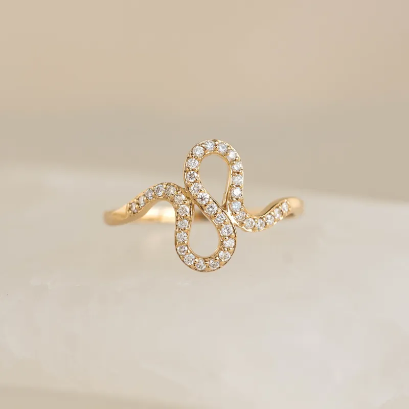 Diamond Squiggle Ring 14k Gold sold by Linjer
