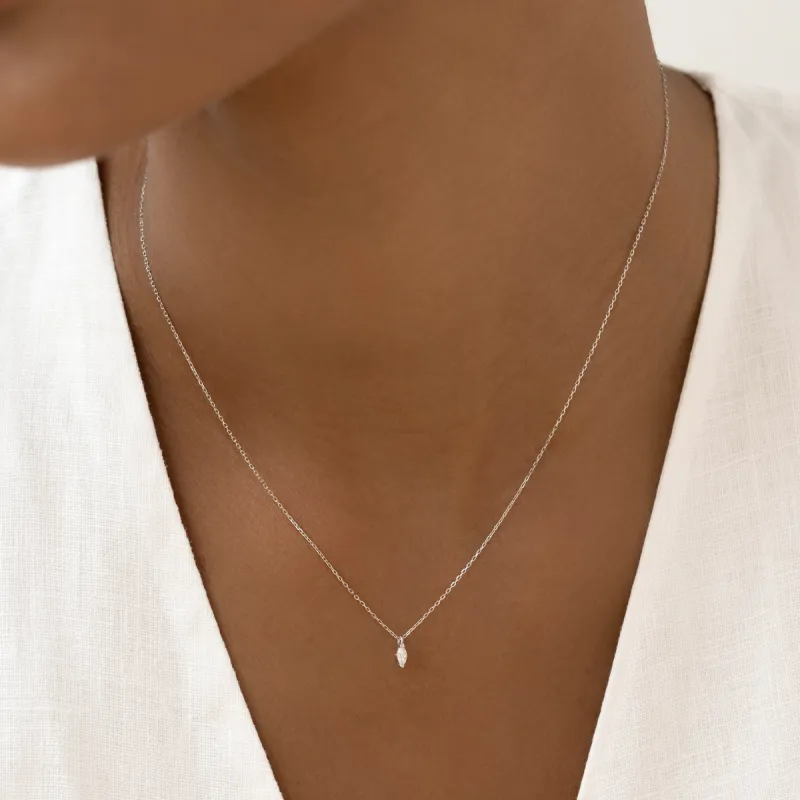 Marquise Diamond Necklace White Gold - Aletta sold by Linjer