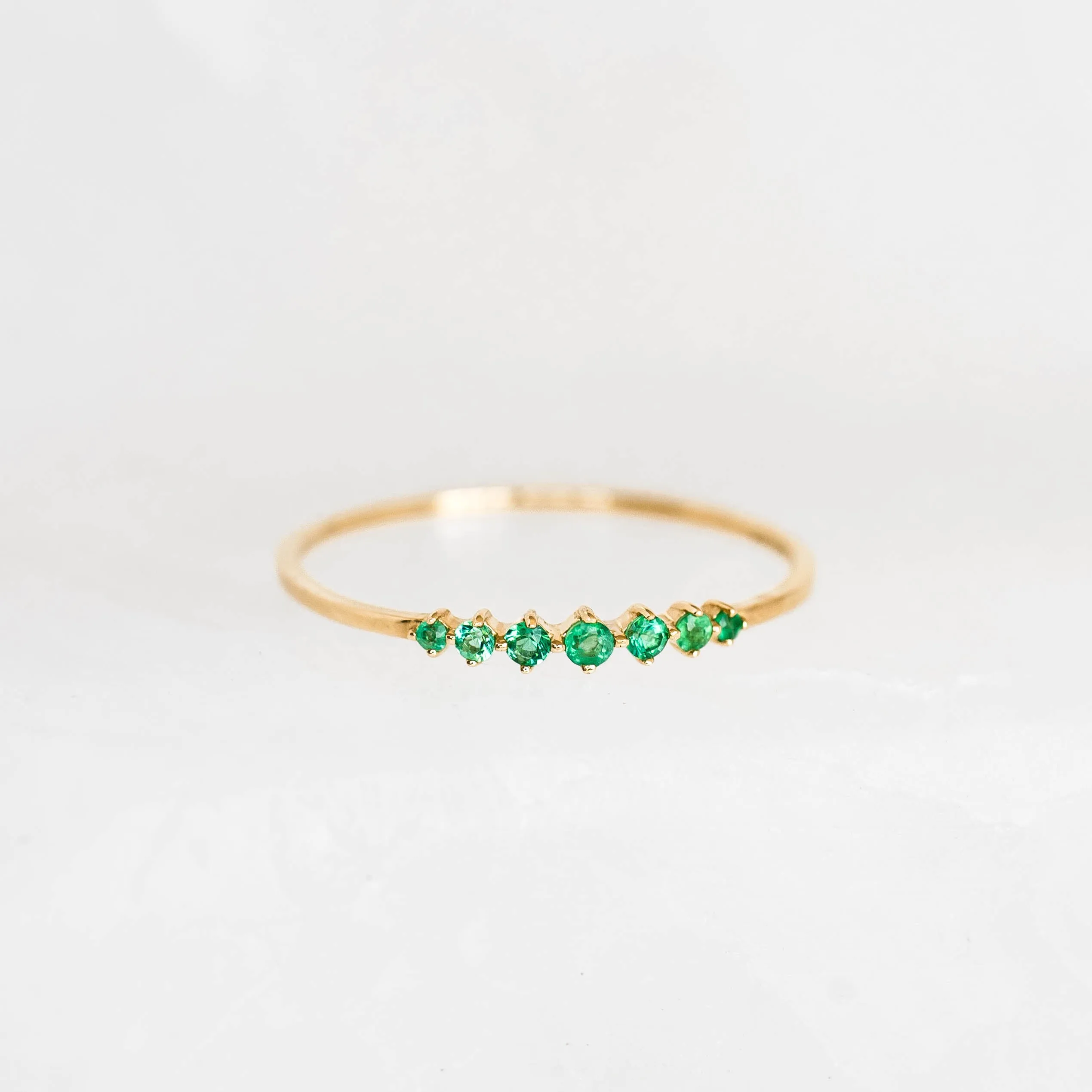 Graduated Emerald Ring 14k Gold - Mila sold by Linjer product image thumbnail 4