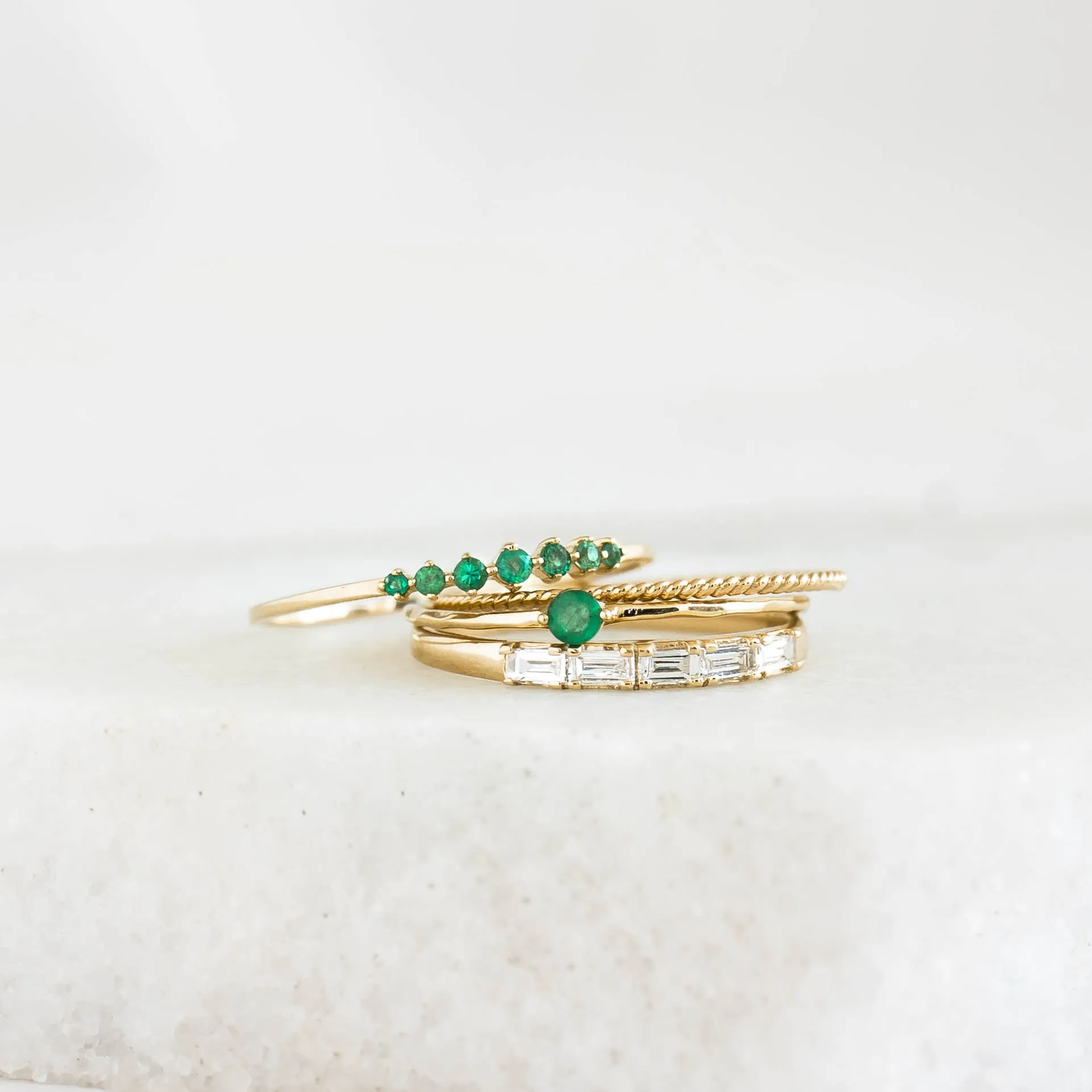Graduated Emerald Ring 14k Gold - Mila sold by Linjer product image thumbnail 5