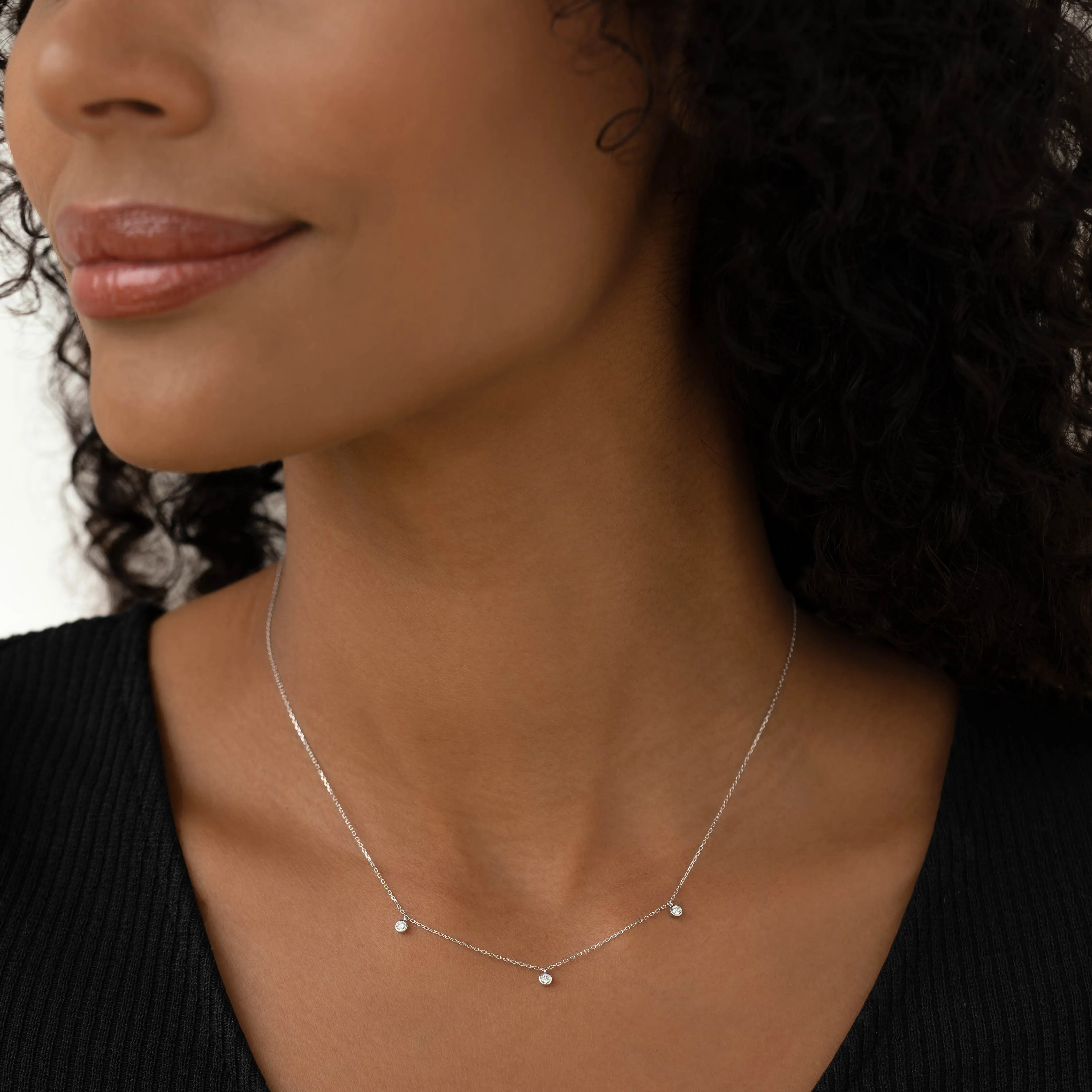 3-Diamond Necklace White Gold sold by Linjer product image thumbnail 5