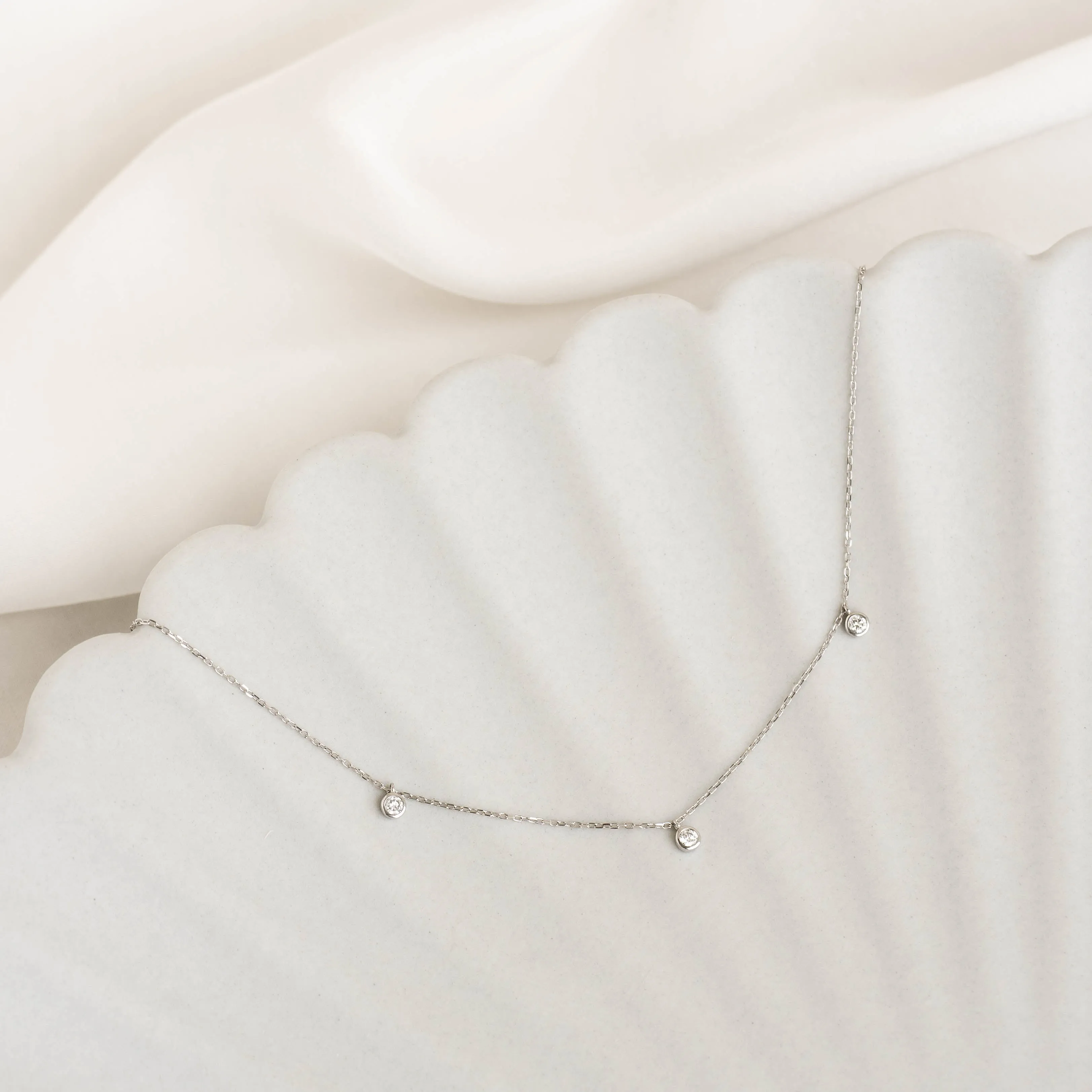 3-Diamond Necklace White Gold sold by Linjer product image thumbnail 2