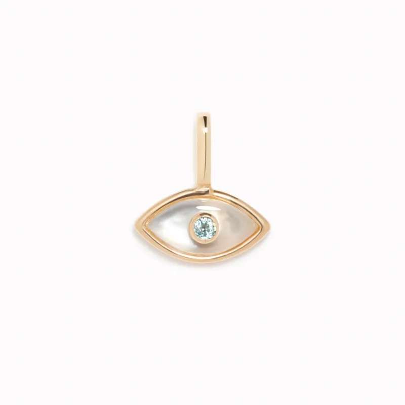 Evil Eye Charm 14k Gold sold by Linjer