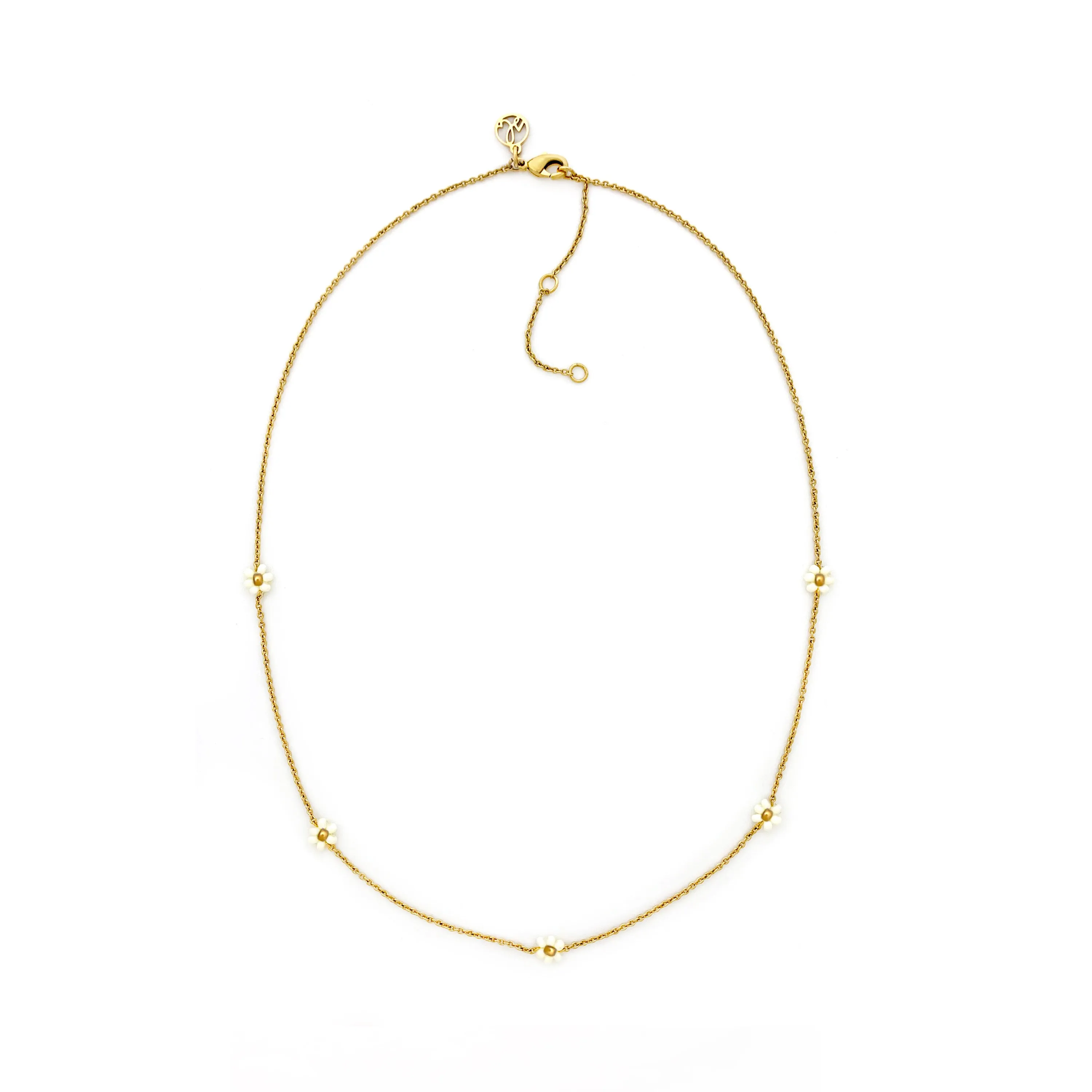 Josey Necklace (White + Gold) sold by Sugar Blossom