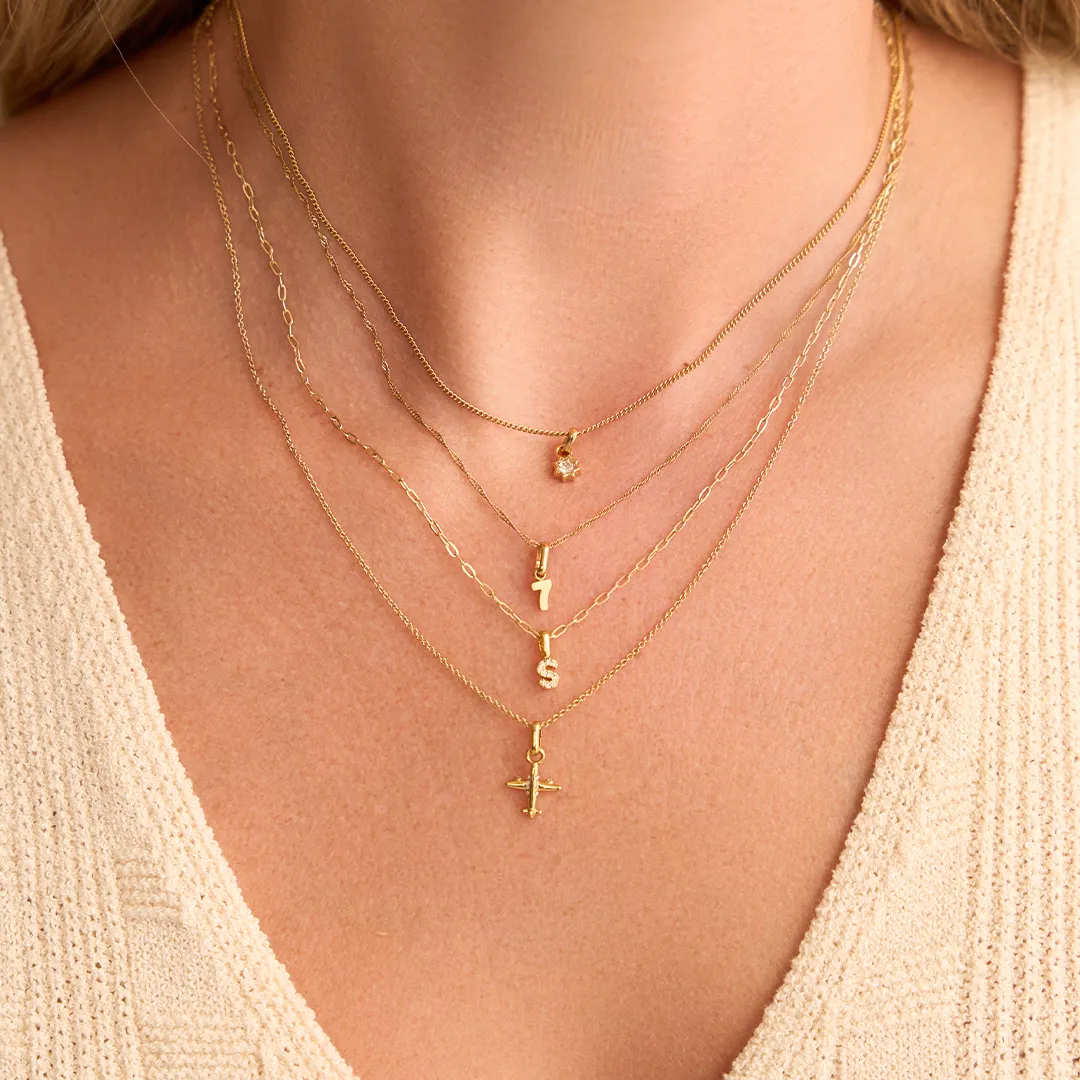 Pavé Letter Charms - Attached Bail sold by Sugar Blossom product image thumbnail 2