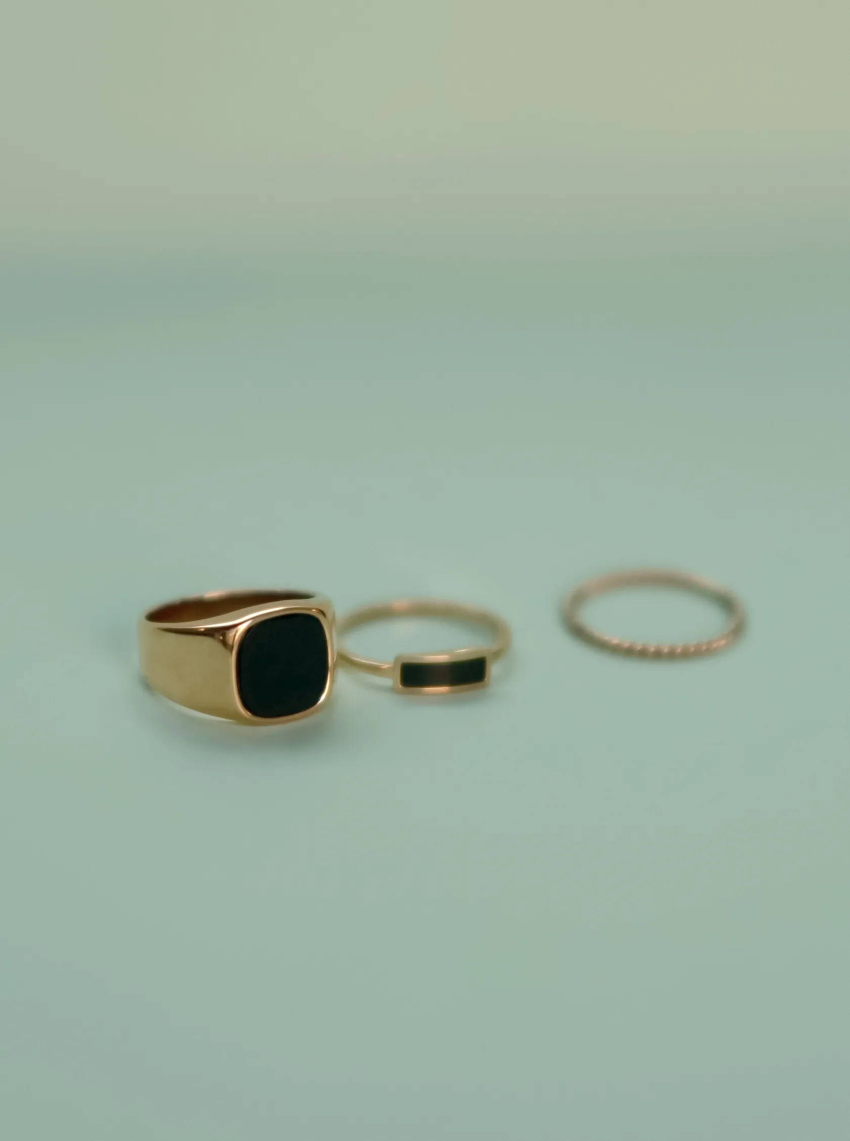 14k Gold Black Onyx Ring Set sold by VERAFIED