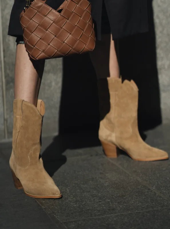 Cowboy Suede Boots sold by VERAFIED