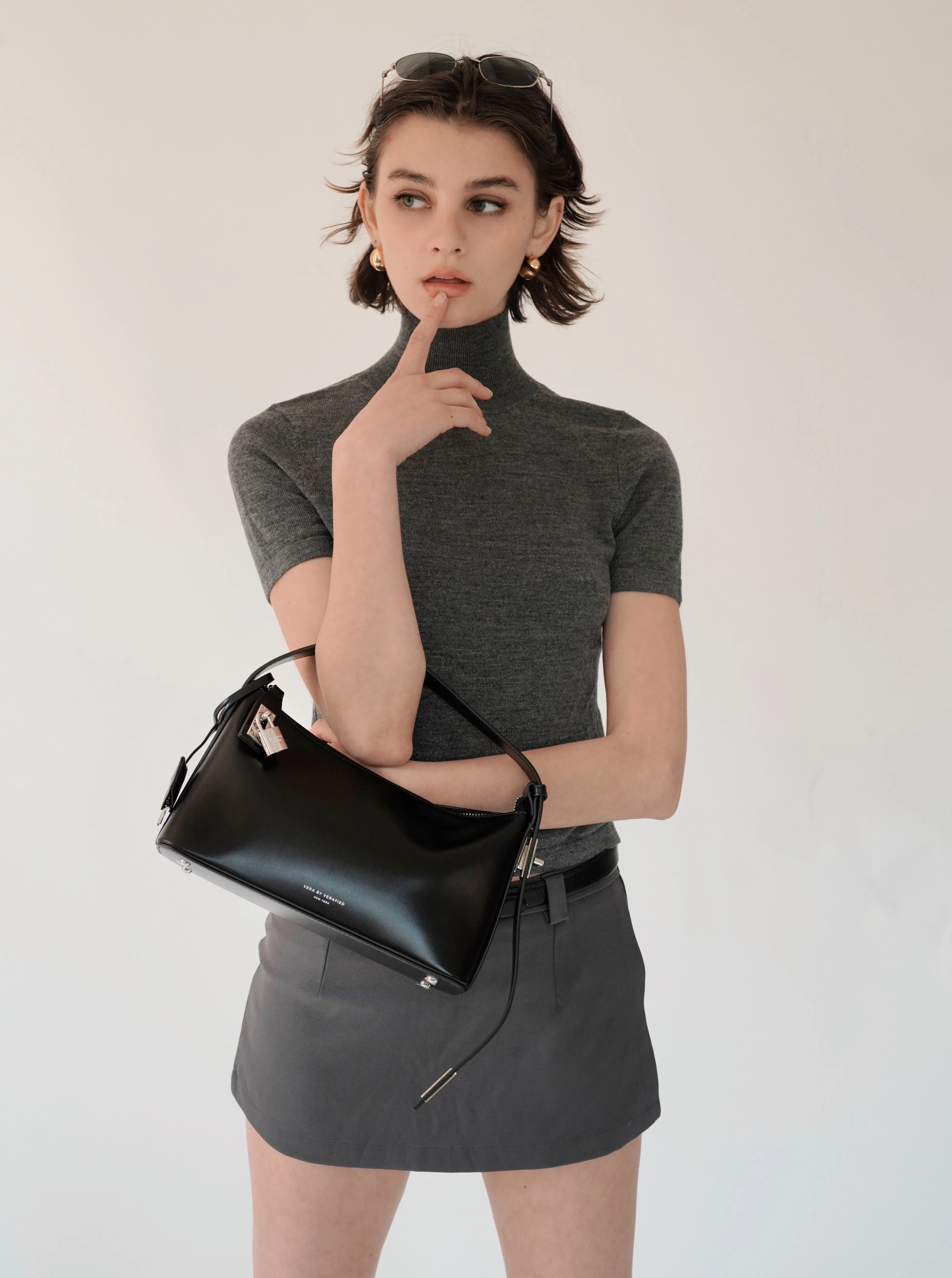 Mockneck Open Back Top sold by VERAFIED