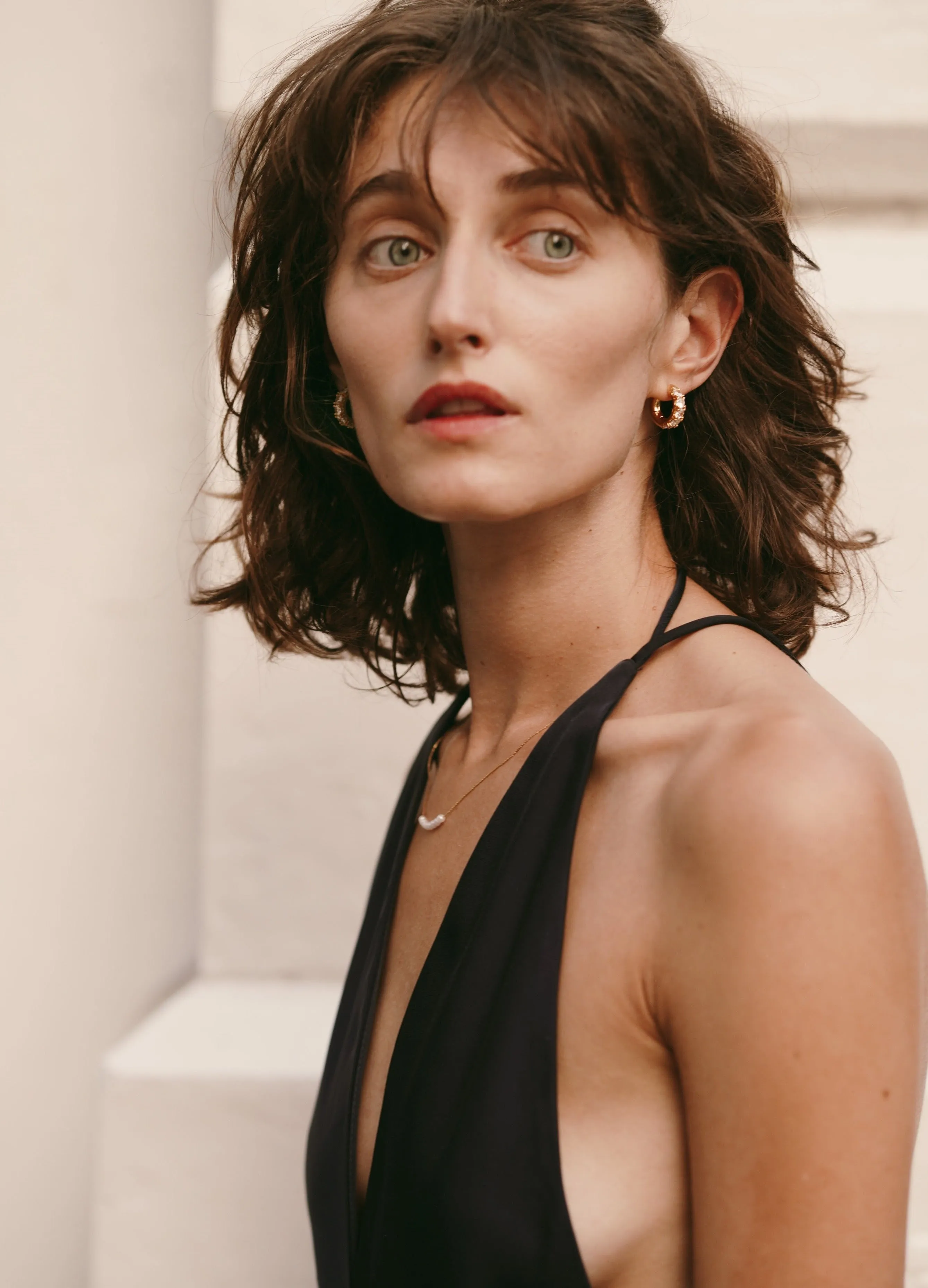 White Stone Hoops (Final Sale) sold by VERAFIED product image thumbnail 4