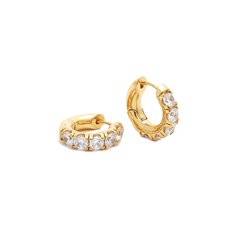 White Stone Hoops (Final Sale) sold by VERAFIED