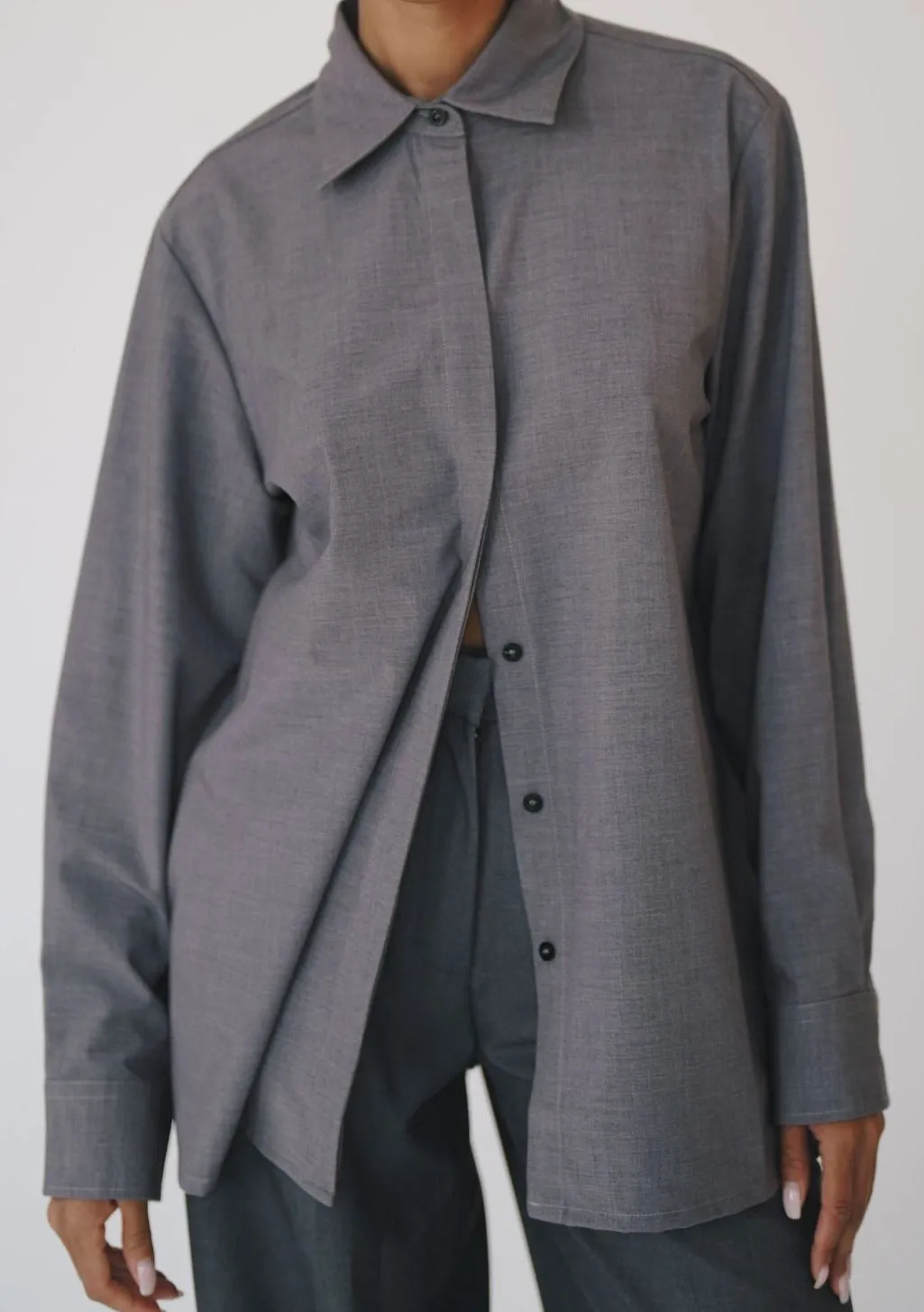Pointed Collar Grey Shirt sold by VERAFIED product image thumbnail 5
