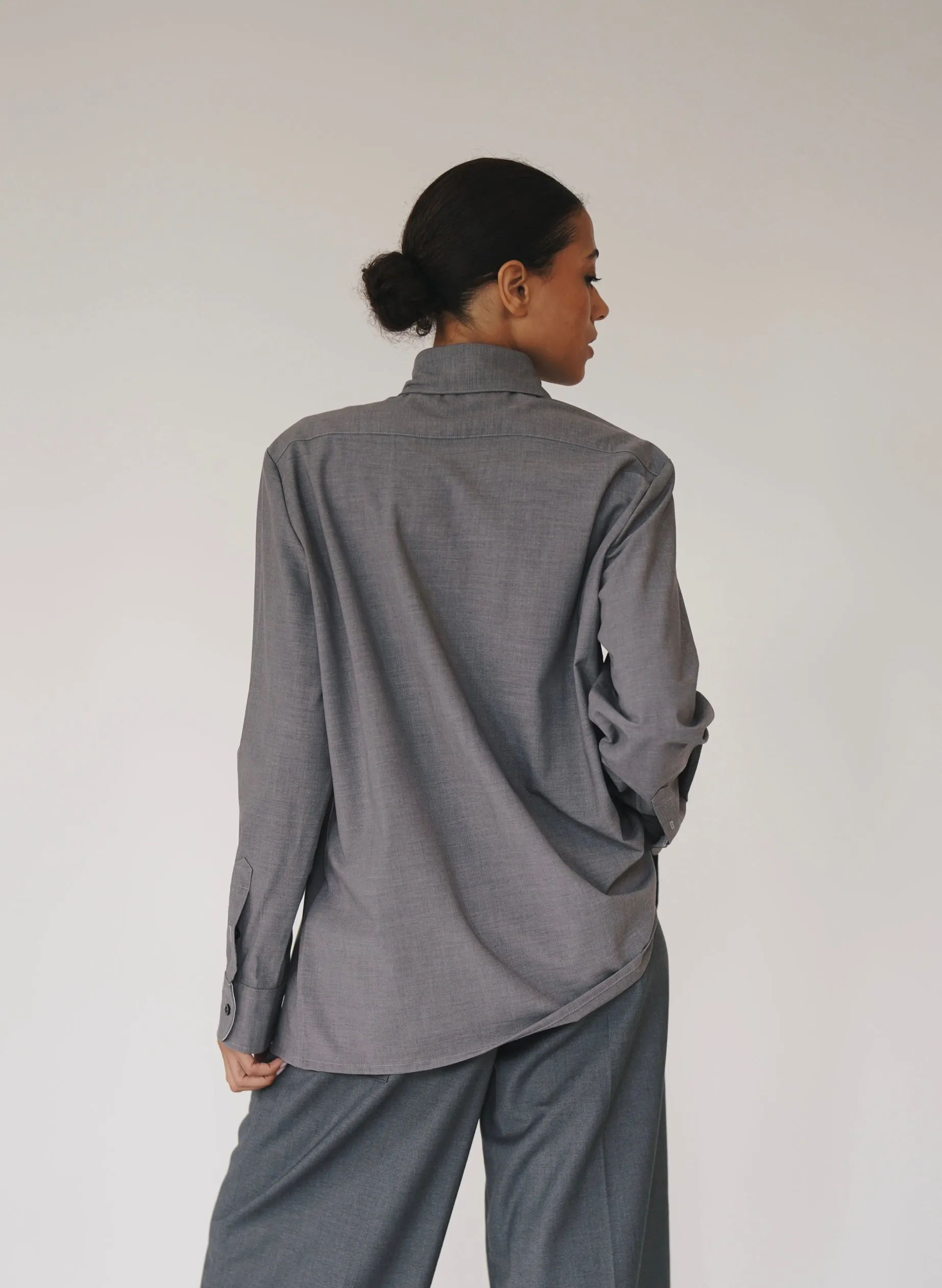 Pointed Collar Grey Shirt sold by VERAFIED product image thumbnail 3