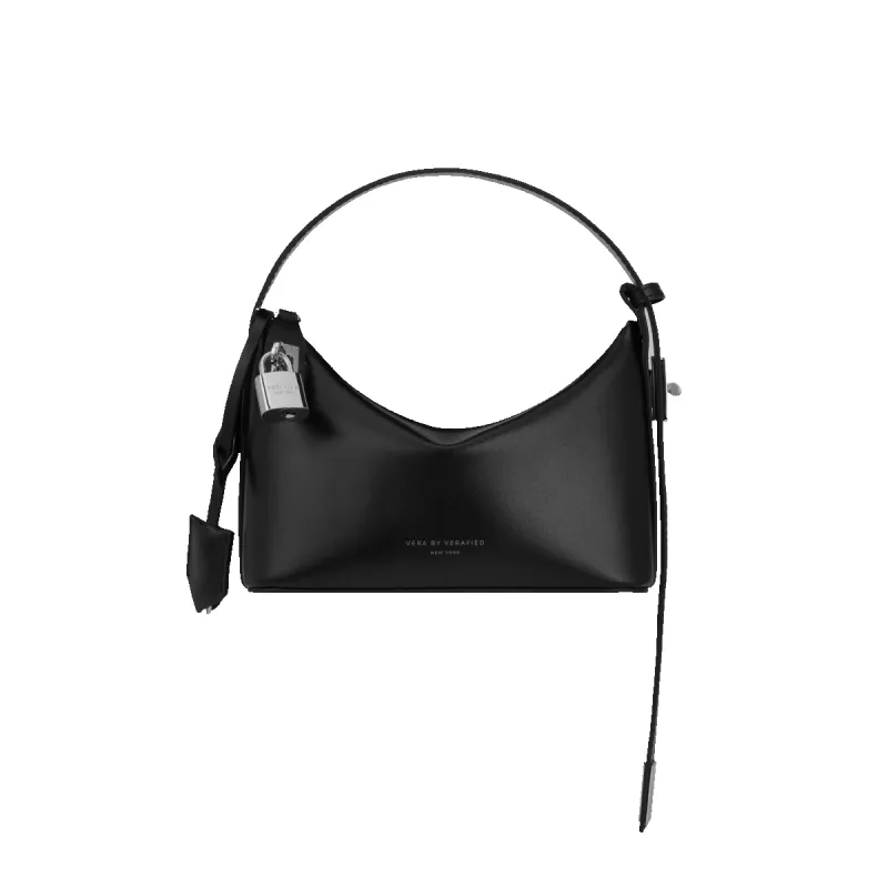 Mini Silver Black Hobo Bag sold by VERAFIED