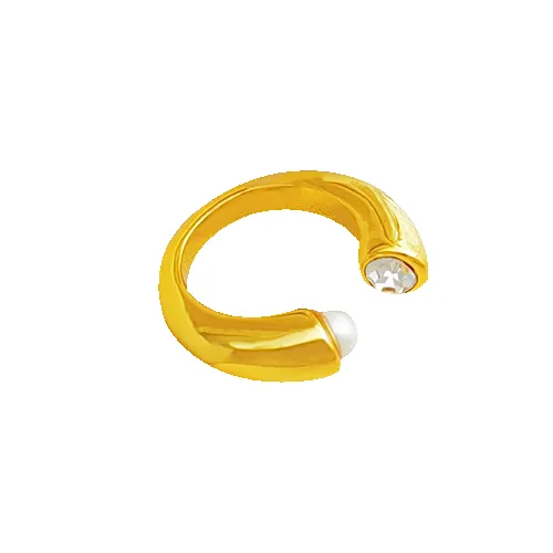 Crystal Pearl Open Ring (Final Sale) sold by VERAFIED