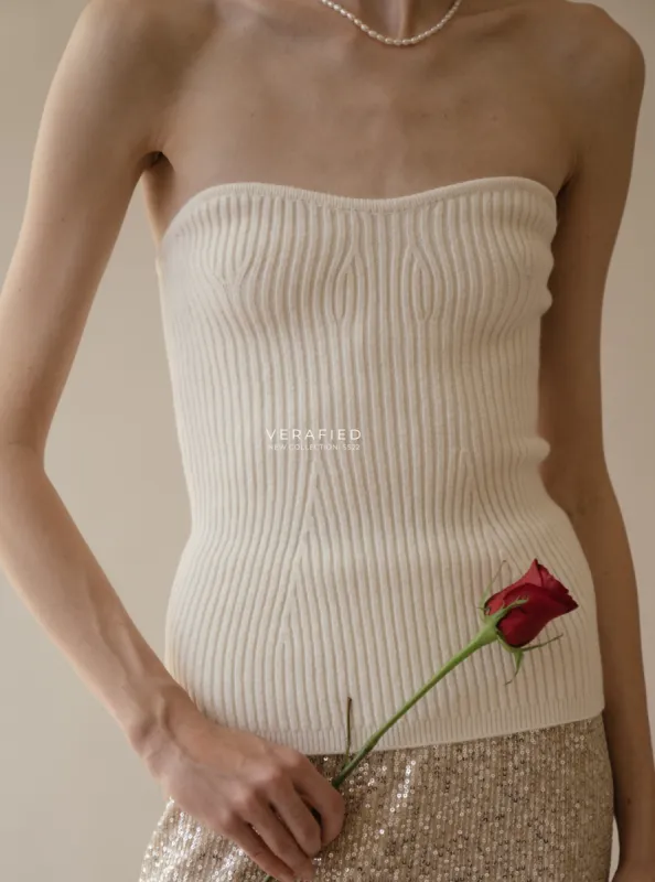Lux Knit Top in Off White (Final Sale) sold by VERAFIED