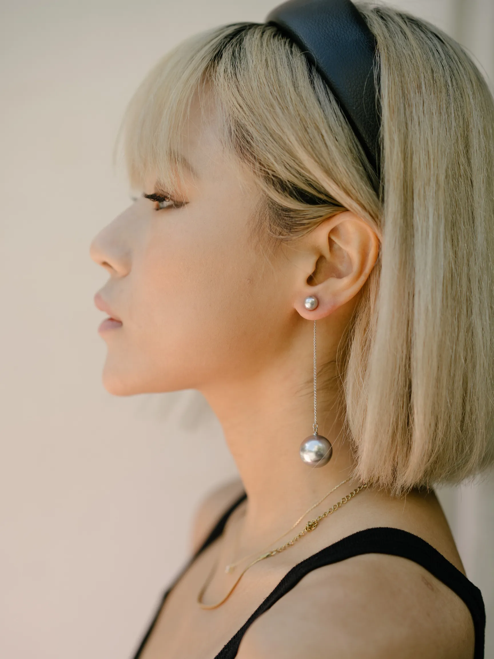 Moon Gray Silver Plated Pear Earring sold by VERAFIED product image thumbnail 2